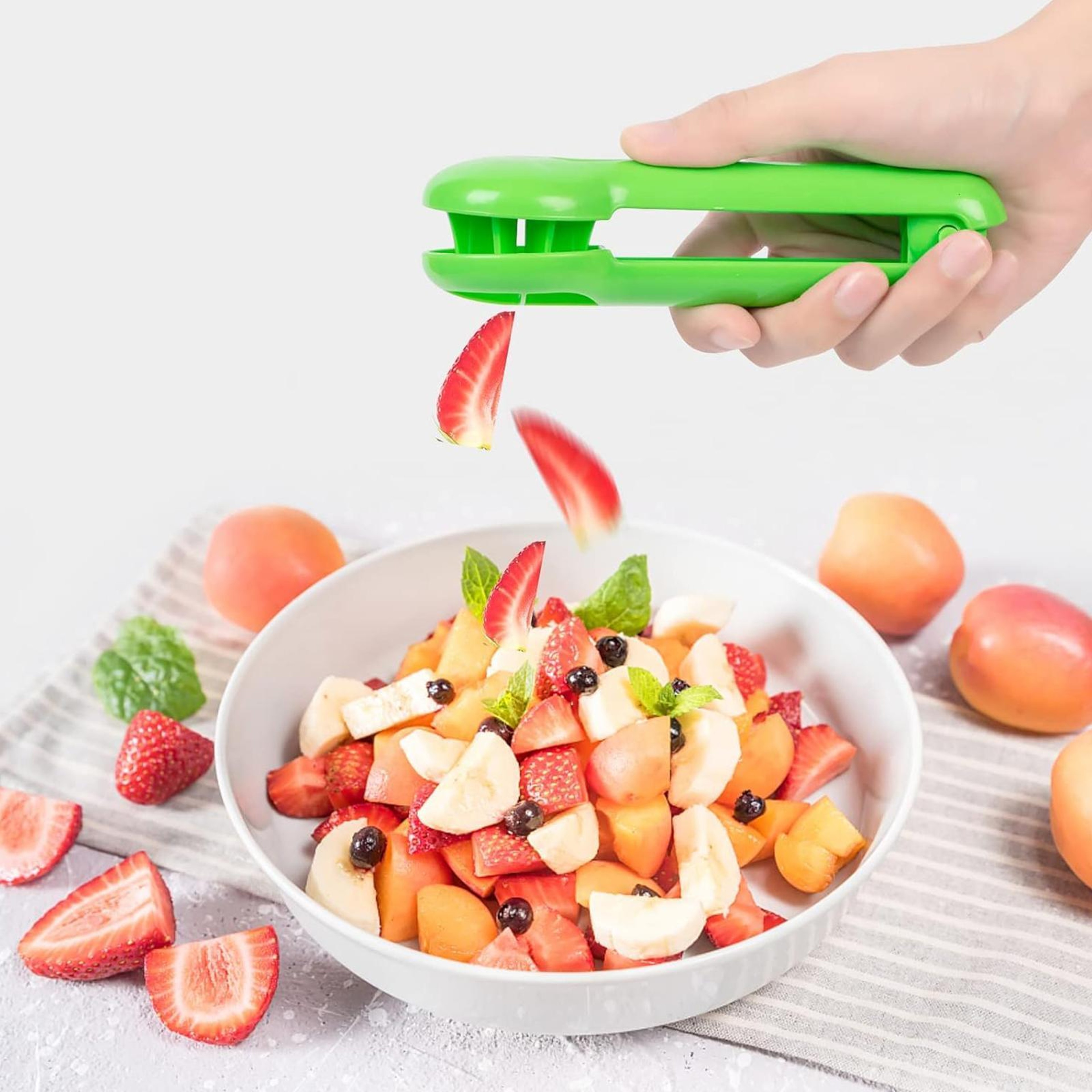 LsCook SafeSlice Tomato & Fruit Holder Cutter  Even Slicing Kitchen Guide Tool – view 1