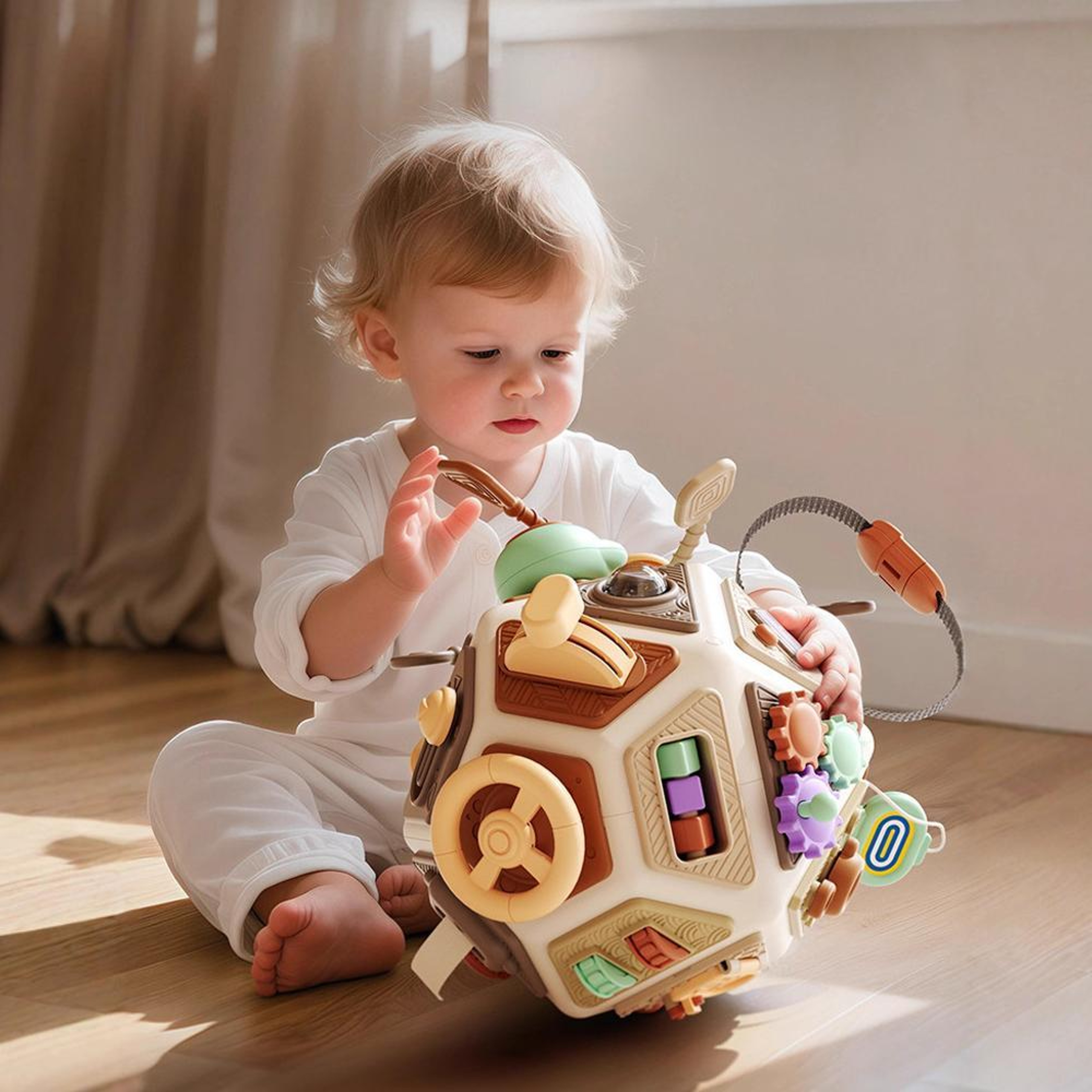 Montessori Busy Board Activity Cube 22 in 1 Sensory Toy for Toddlers – view 1