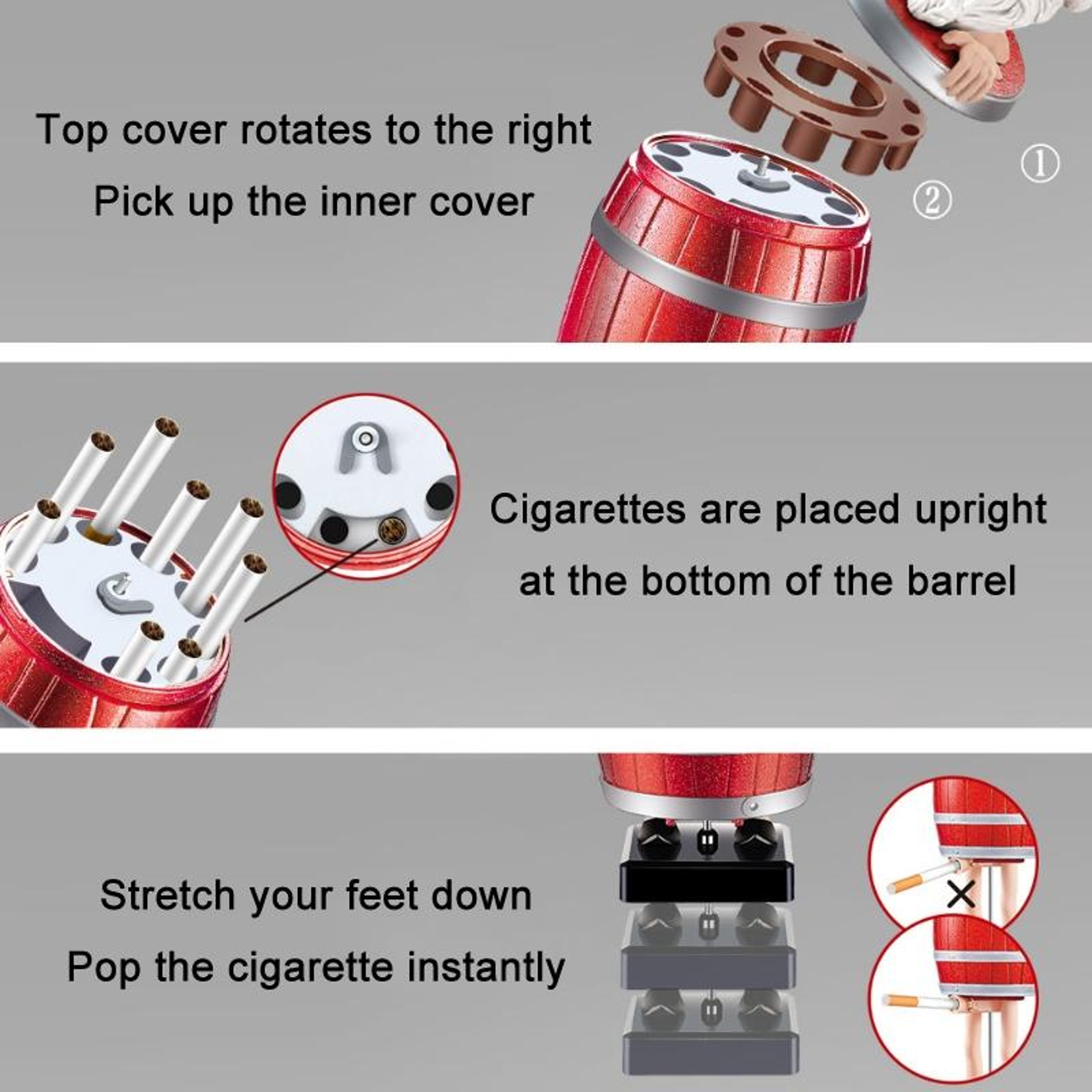 Prank Pop-Out Barrel Toy Box  Funny Automatic Ejection Gag Gift for Parties – view 3