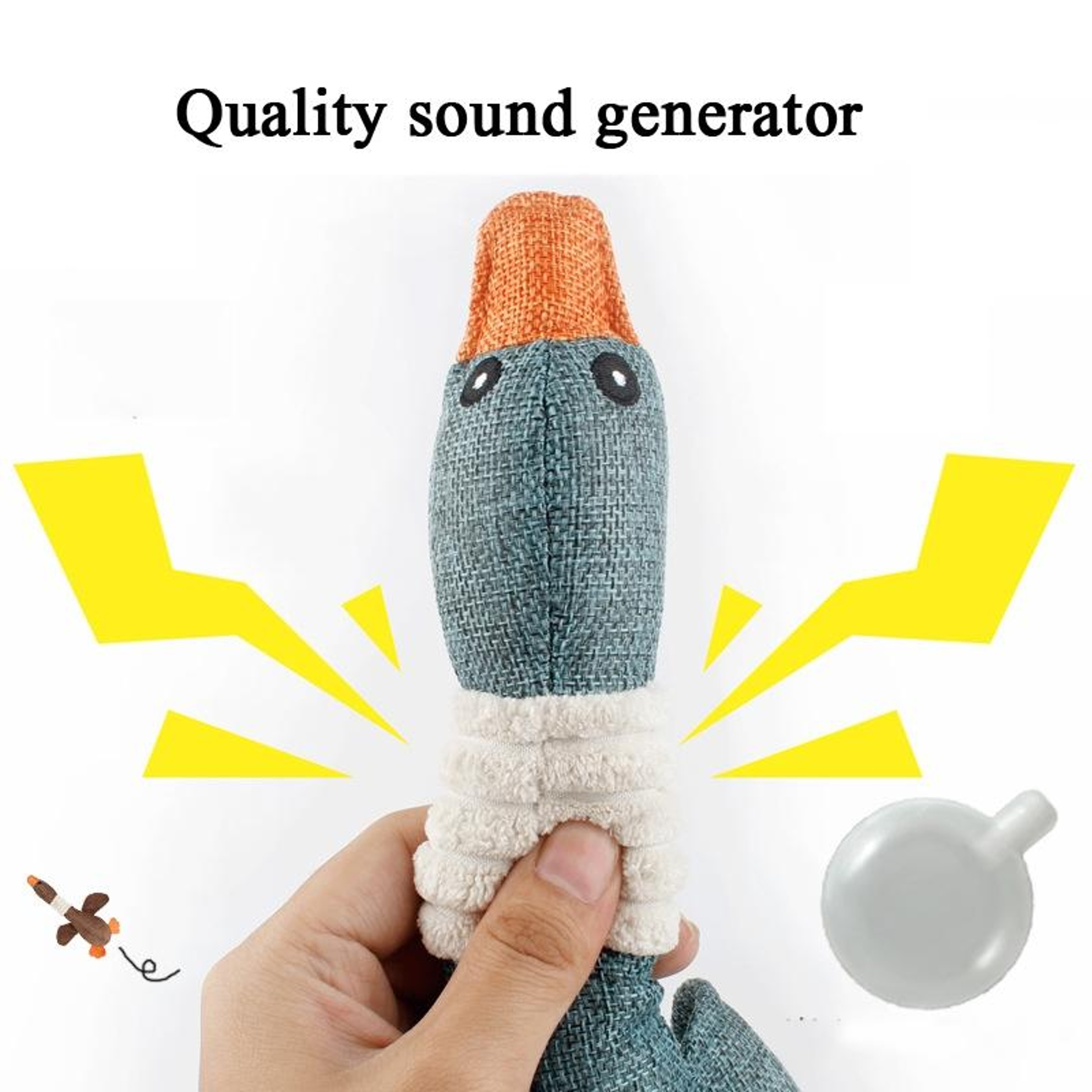 Squeaky Wild Goose Plush Dog Toy for Aggressive Chewers and Dental Play – view 3