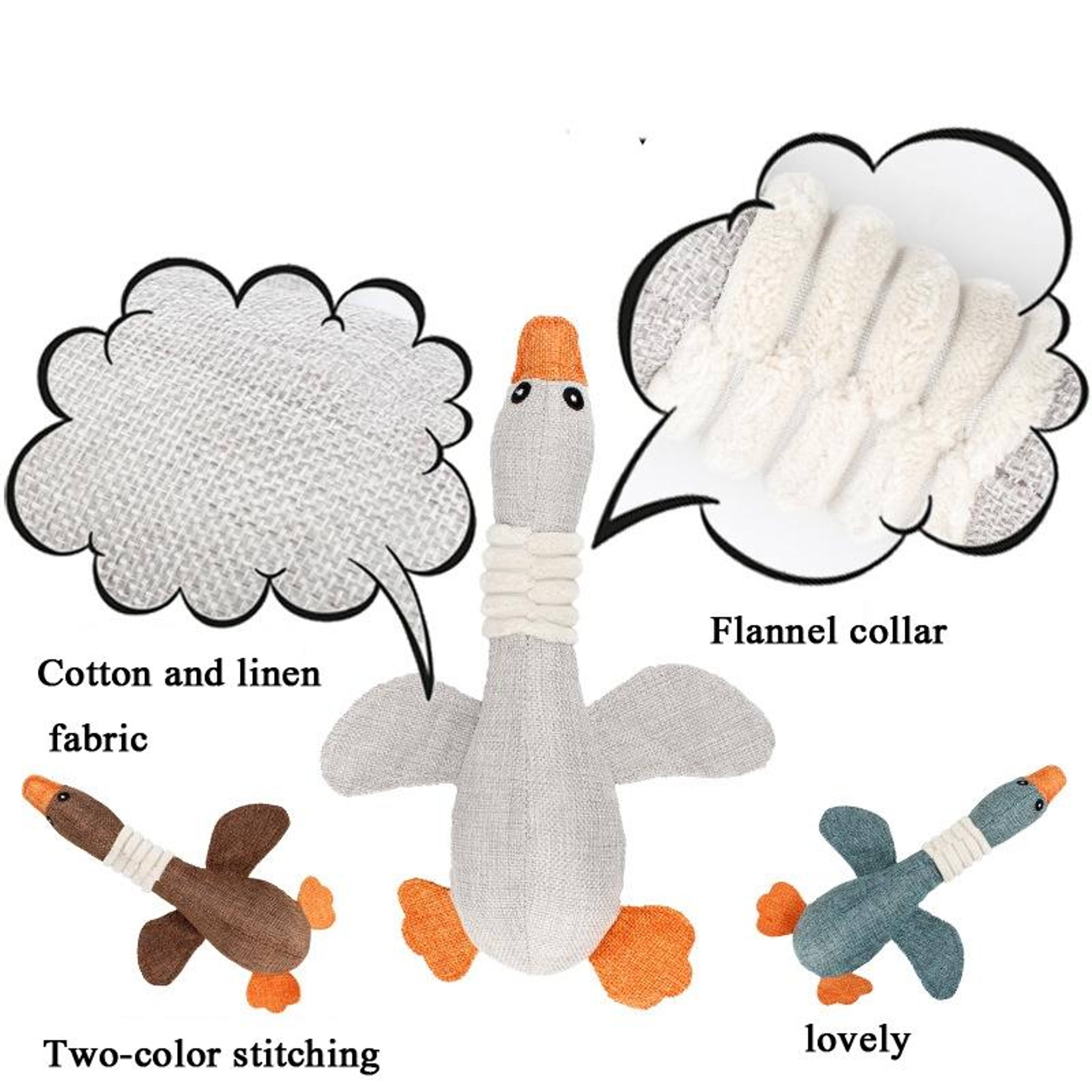 Squeaky Wild Goose Plush Dog Toy for Aggressive Chewers and Dental Play – view 4