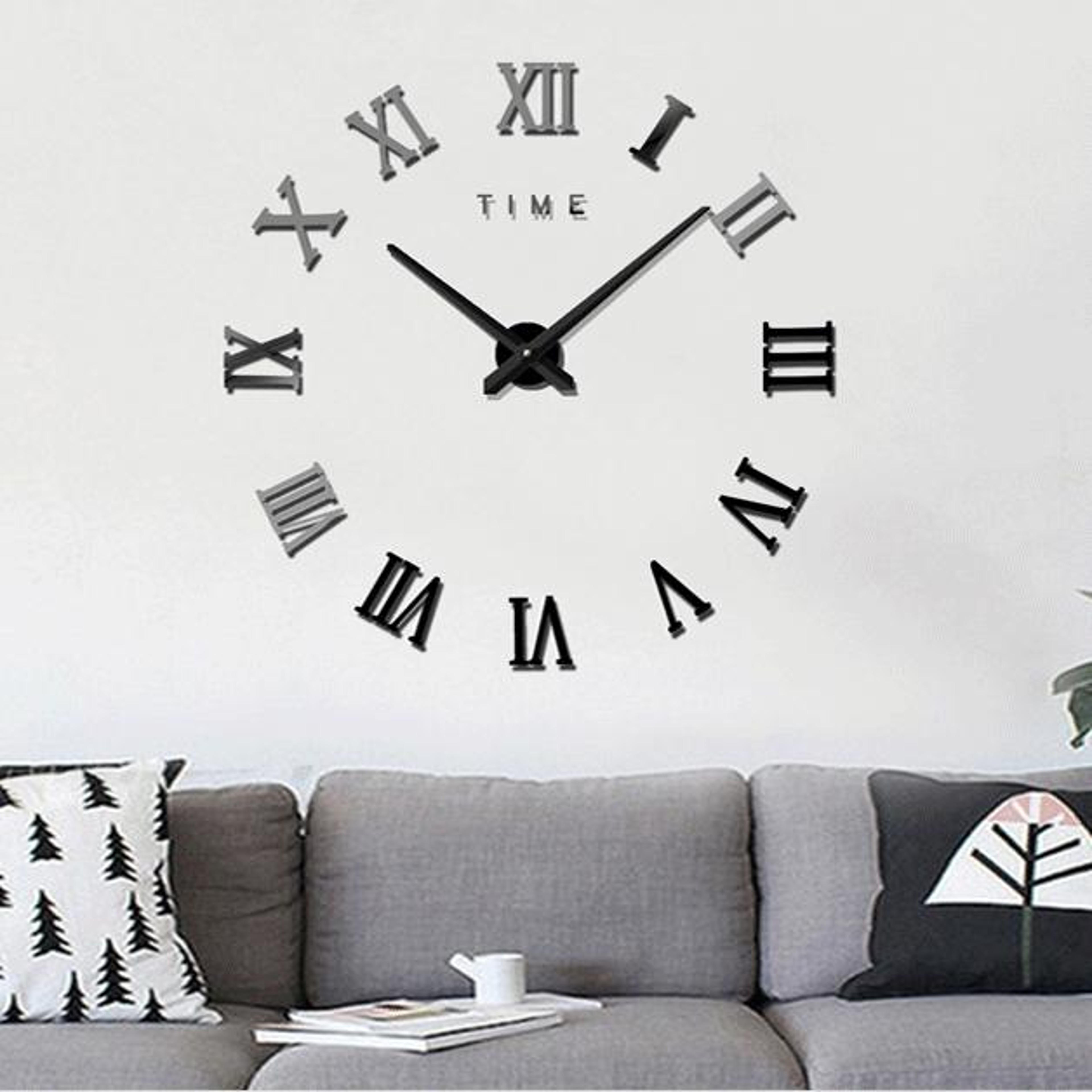 Oversized Wall Clock for Living Room Decor with Silent Quartz Movement – view 10