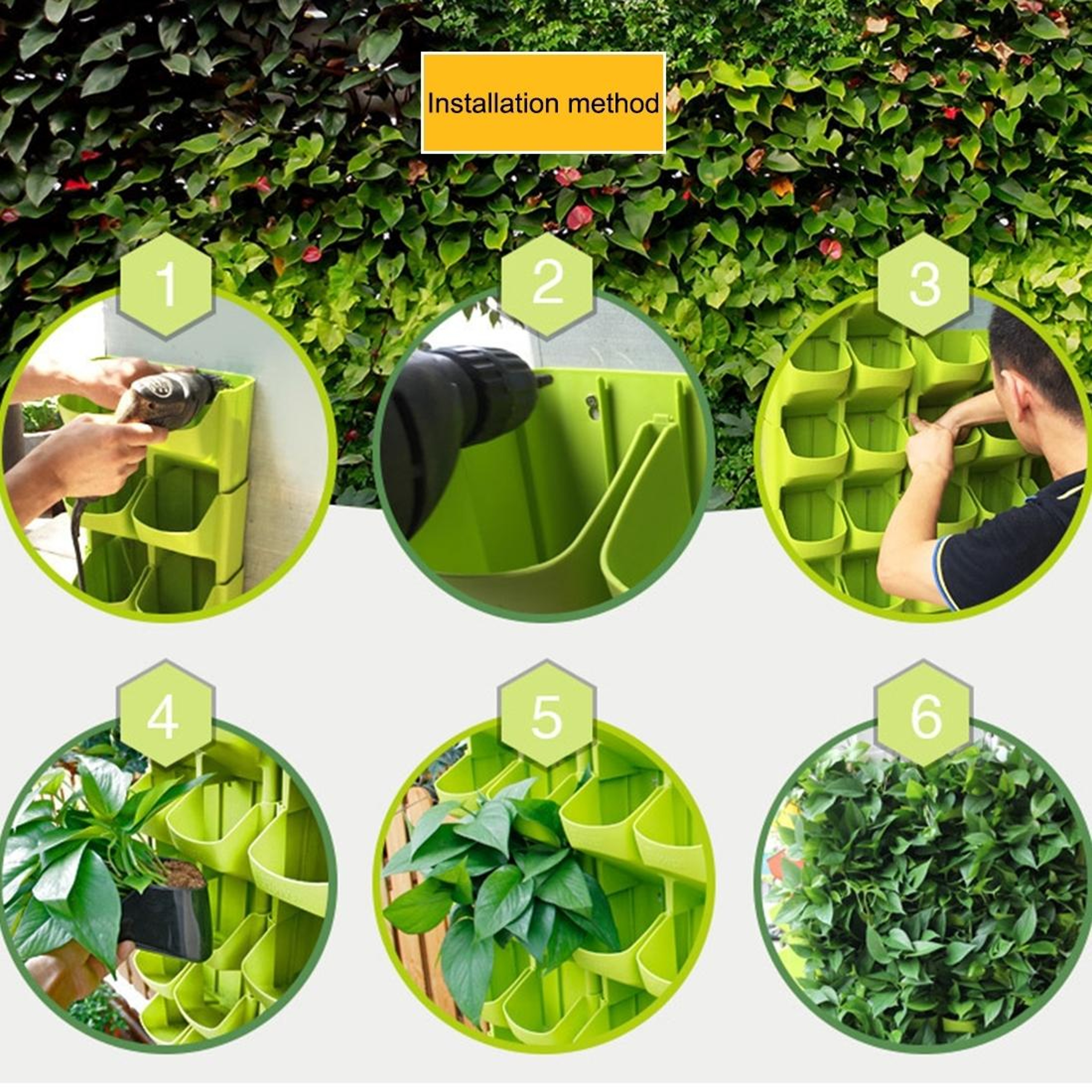 Vertical Wall Garden Stackable Hanging Flower Pot Planter 7