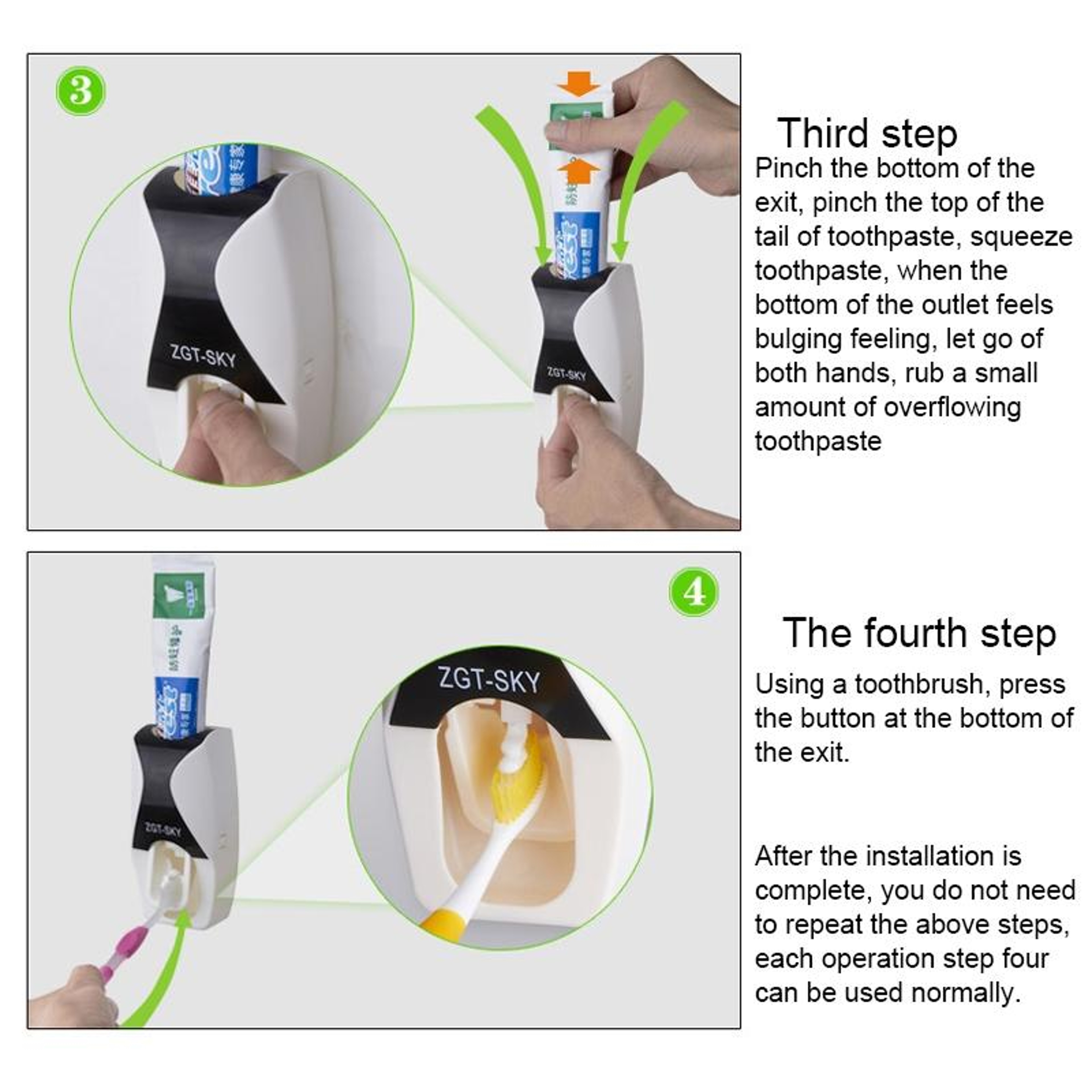 Automatic Toothpaste Dispenser and Wall Mounted Toothbrush Holder Set – view 5