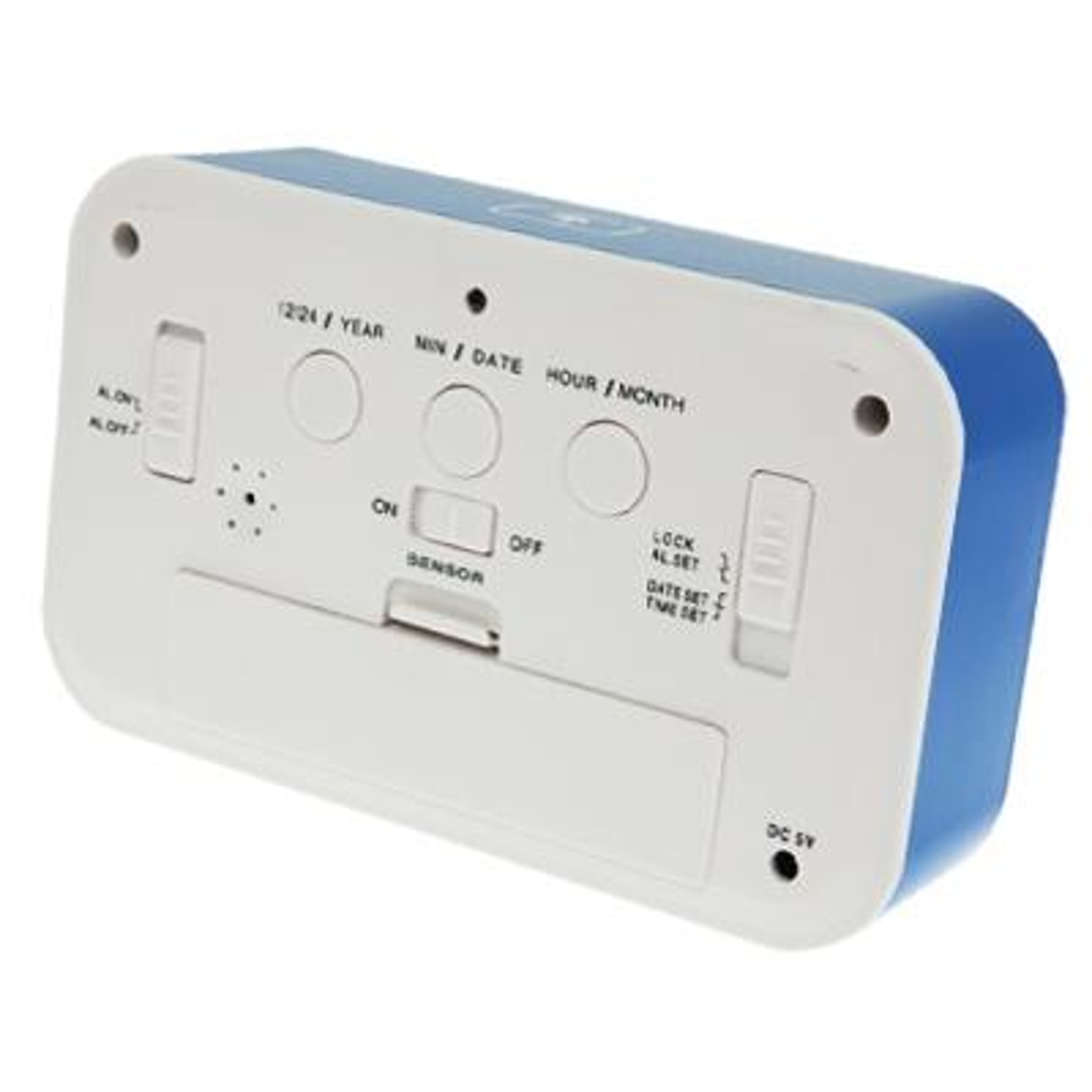 Robot Shape LCD Digital Alarm Clock With Large Screen Calendar And Memo Holder Clip 5