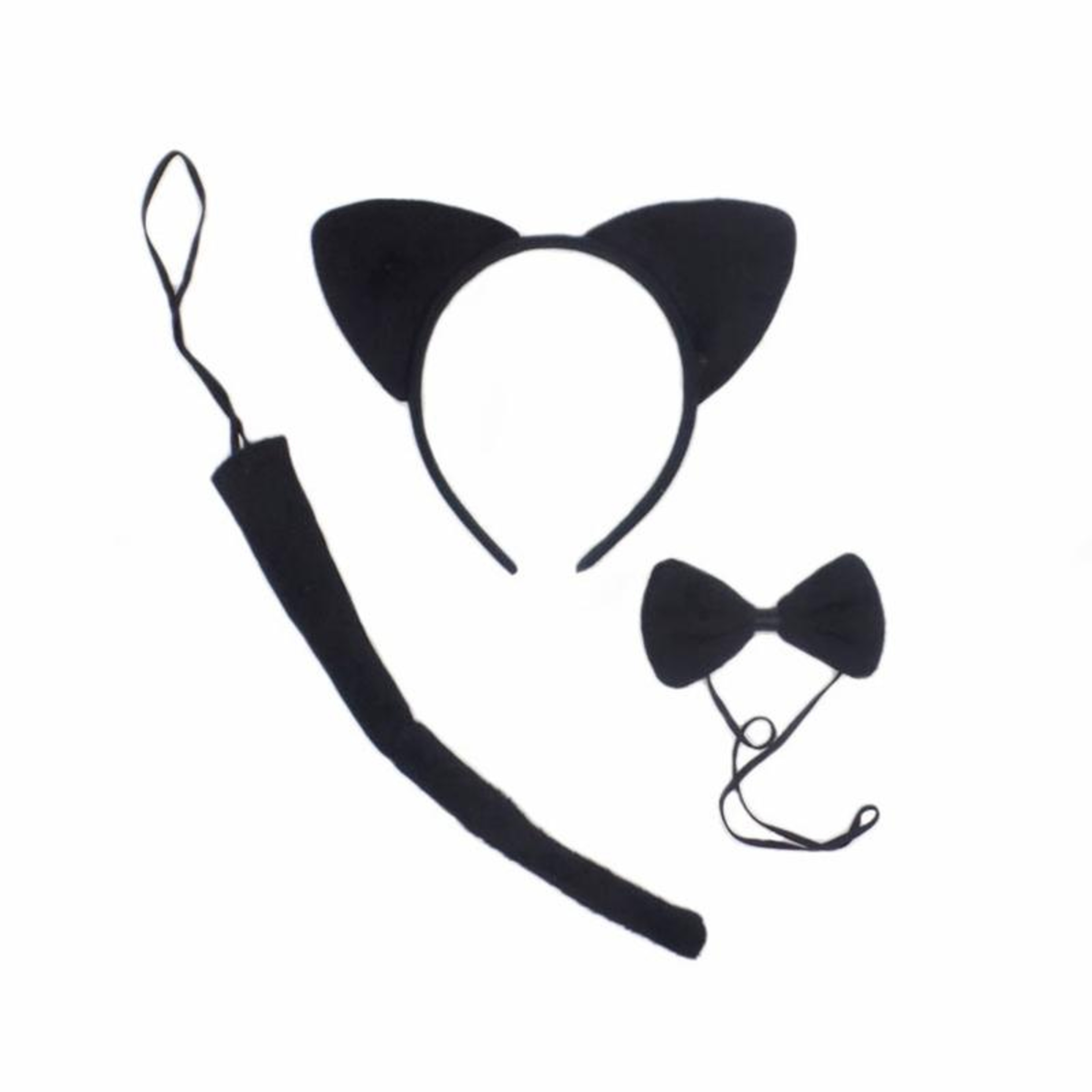 Plush Cat Ears Headband and Tail Costume Set for Cosplay and Halloween Party Favor – view 2