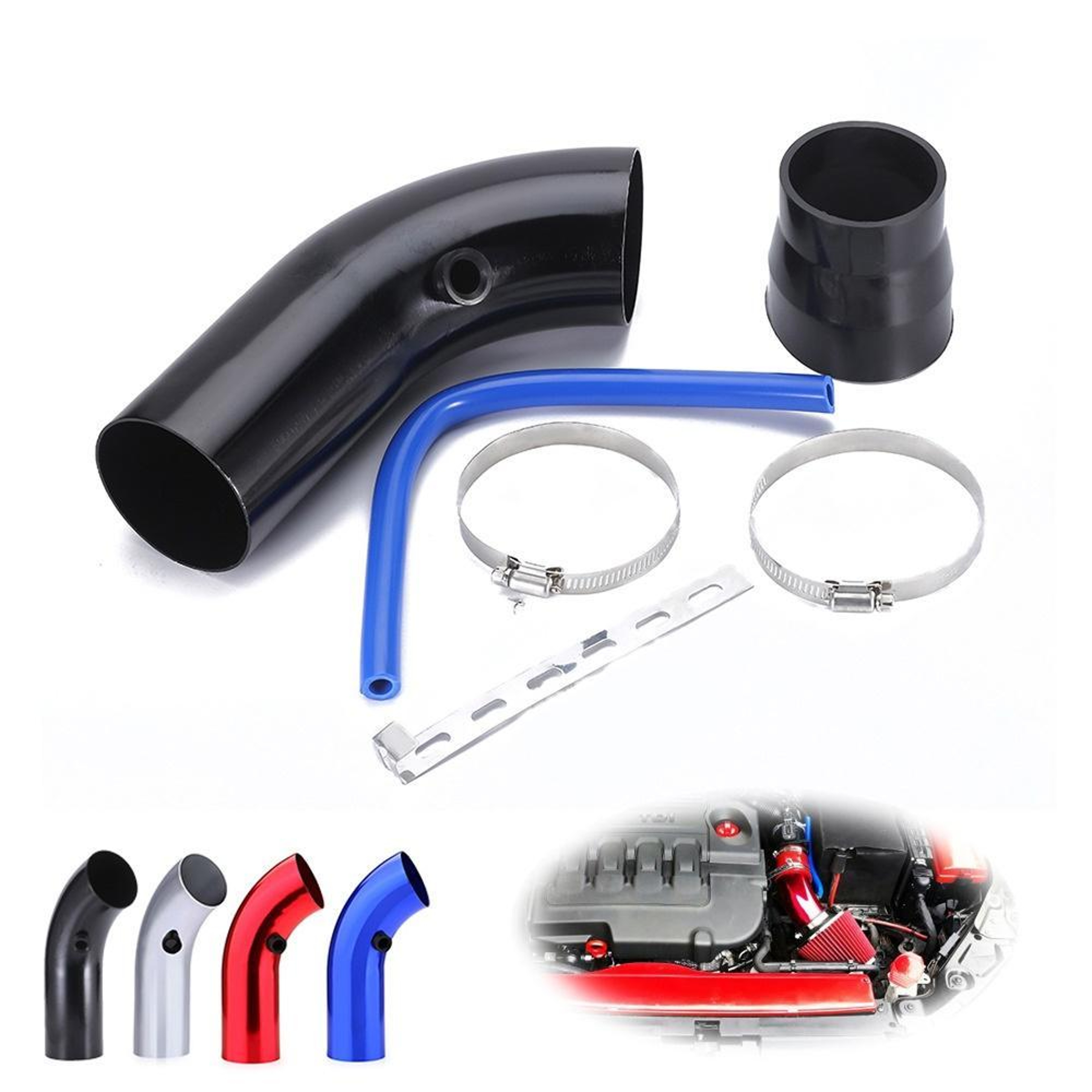76mm Universal Aluminum Cold Air Intake Pipe Performance Air Intake Tube for Enhanced Power – view 2