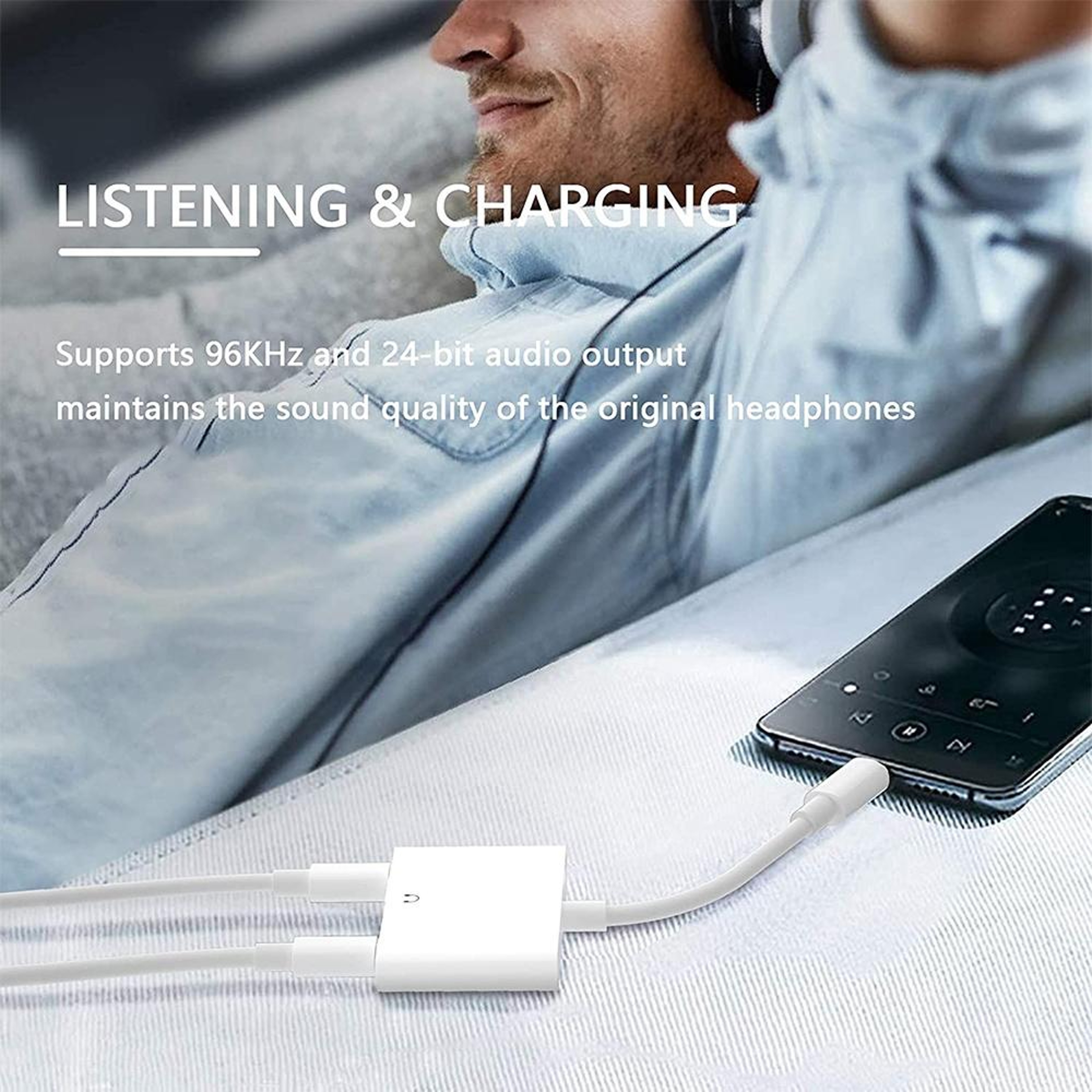 Lightning Audio Charging Splitter Adapter iPhone Dual Port 3.5mm Headphone Charging Adapter – view 6