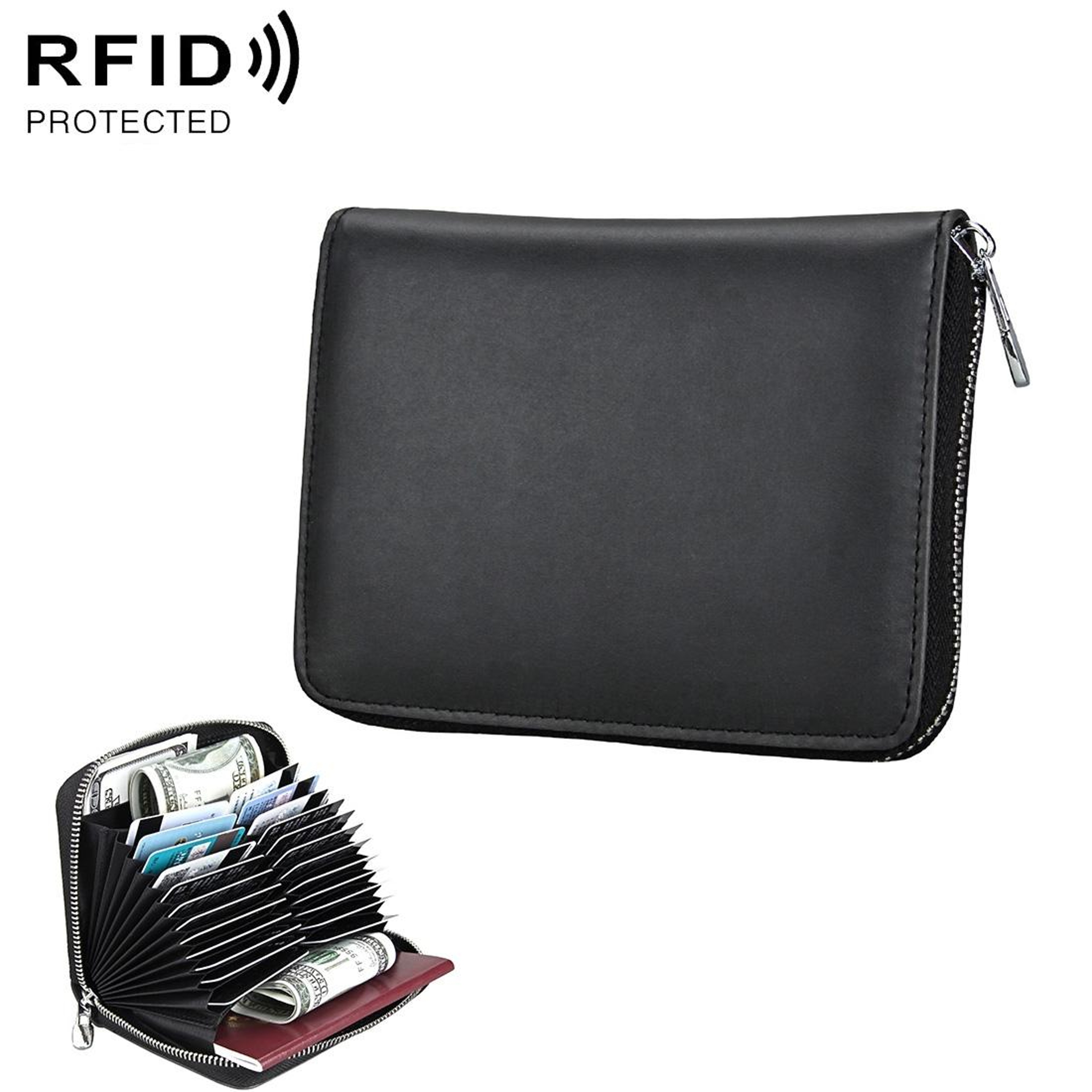 Premium Genuine Leather Multi Functional RFID Card Holder Wallet Package 4