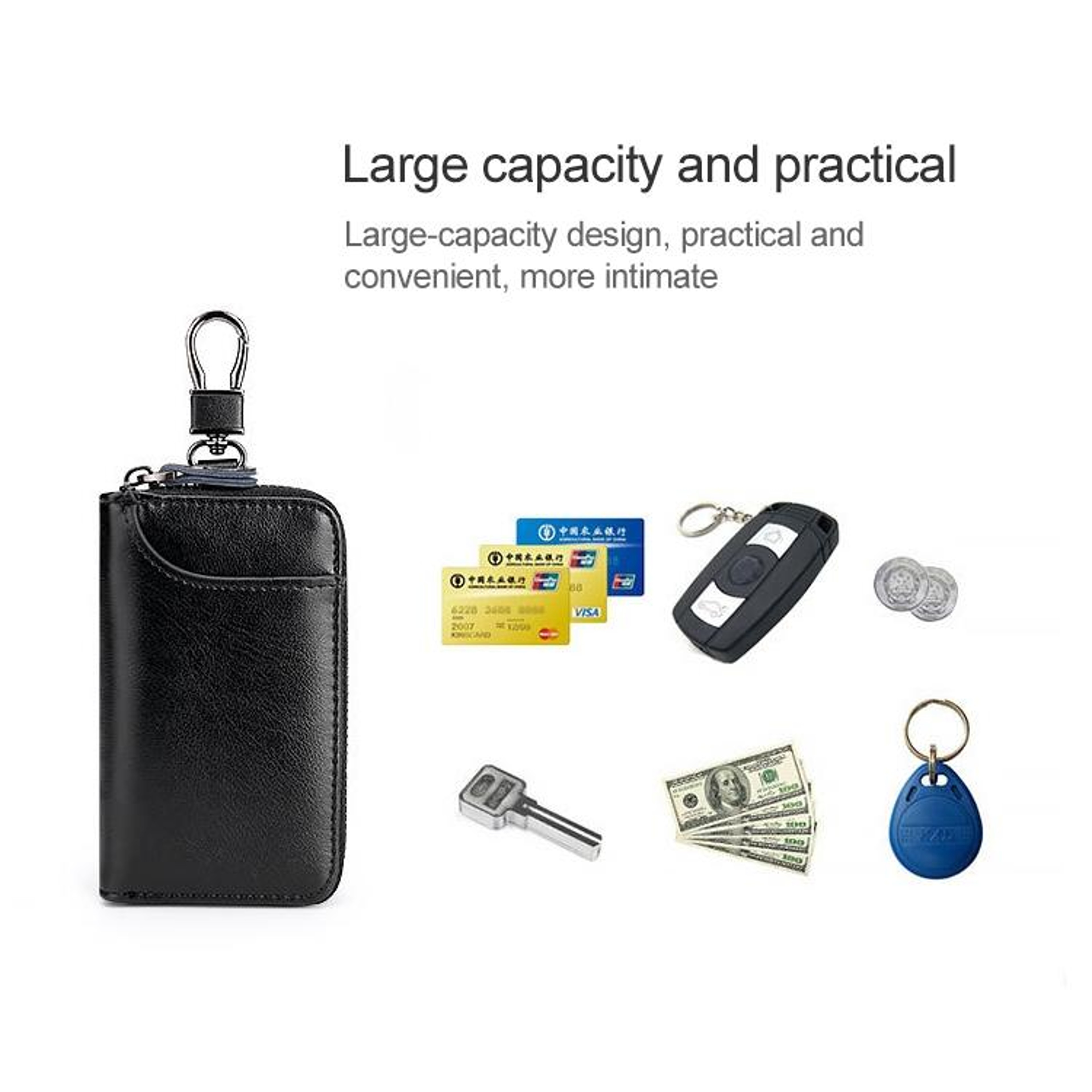 Premium Leather Key Holder Waist Wallet Multi Function Belt Bag for Men & Women – view 5