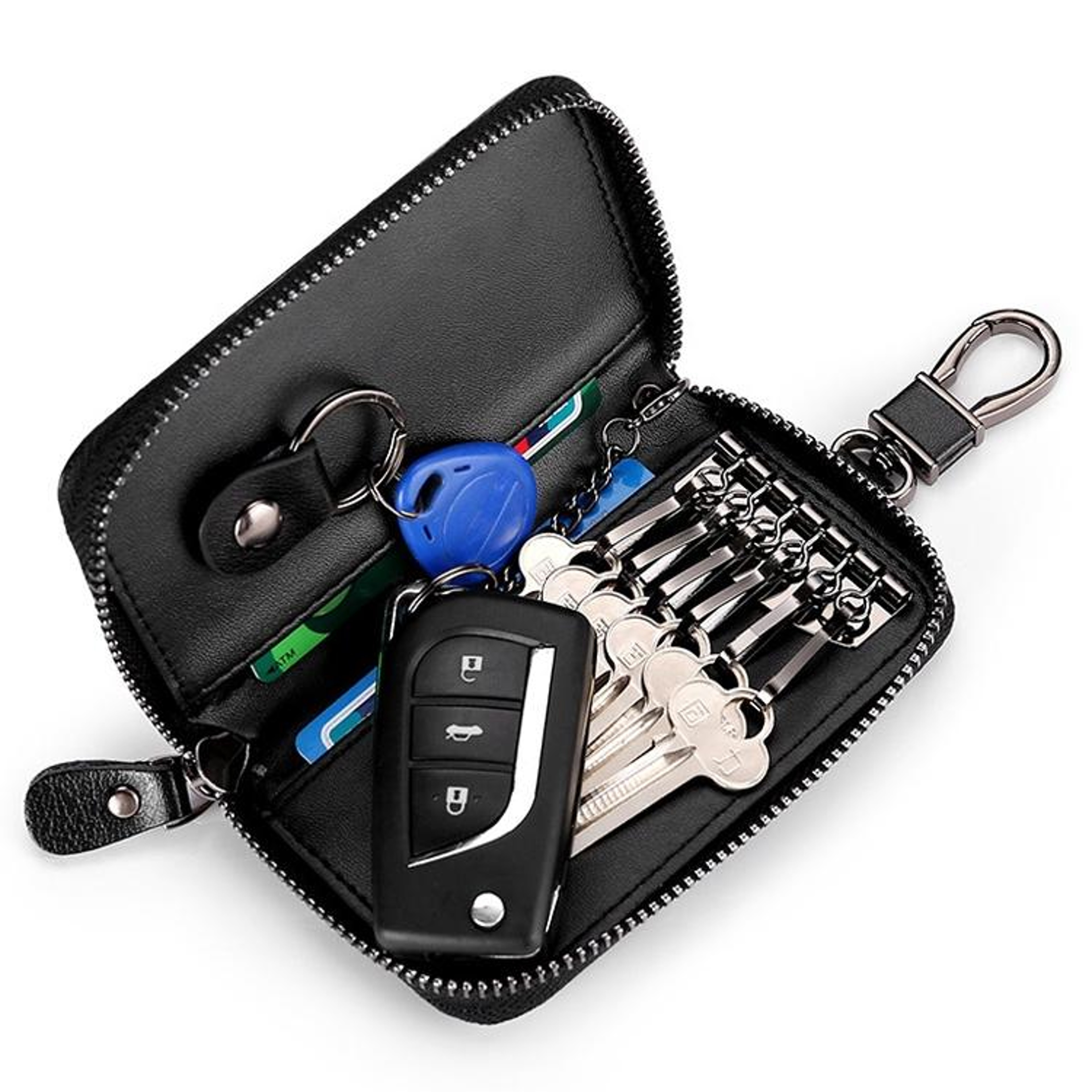 Leather Waist Hanging Key Holder Wallet MultiFunction Key Organizer Pouch For Men  Women 4