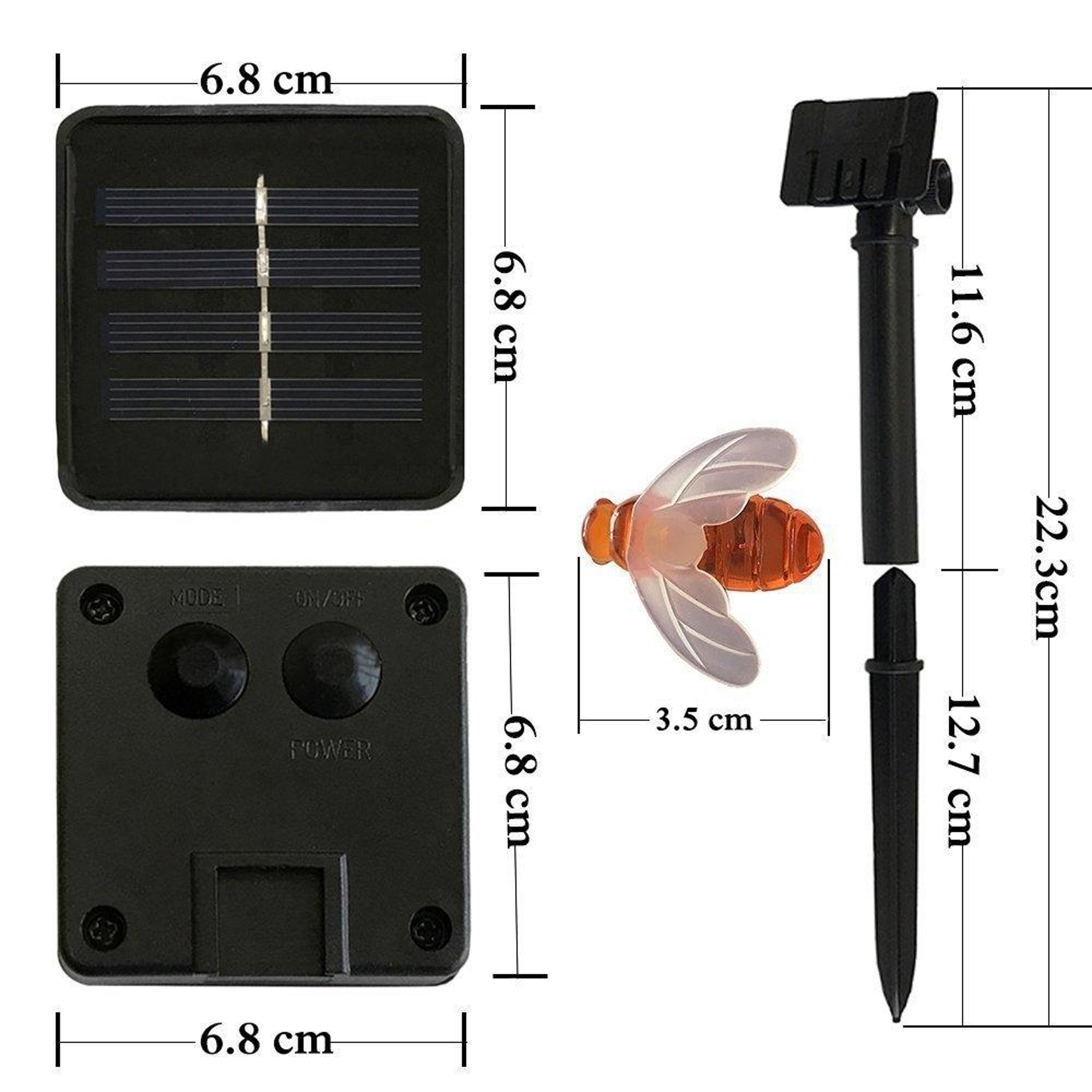 Solar Bee String Lights Outdoor Solar Powered Garden Fairy Lights Warm White LED Decorative Lamp – view 3