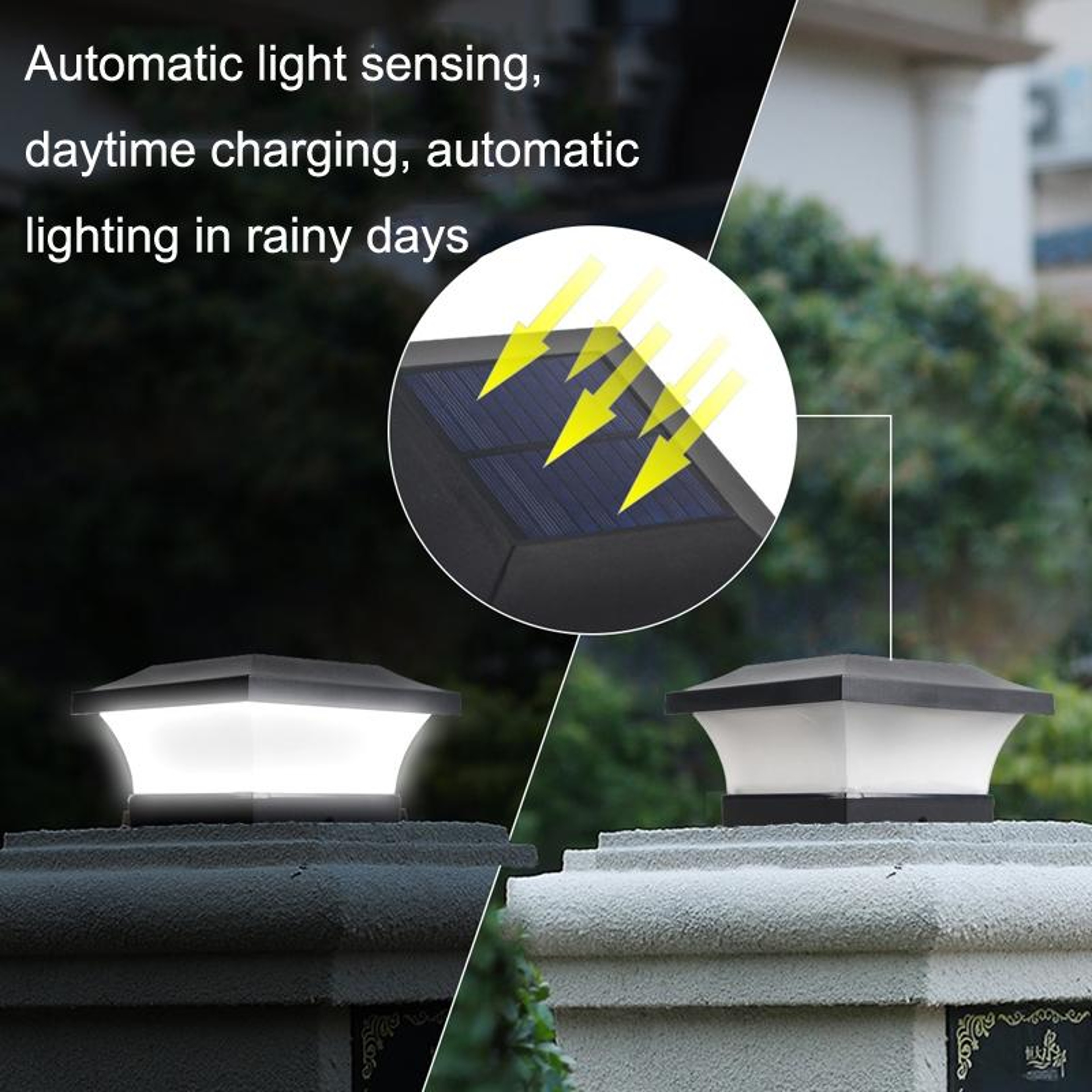 Solar LED Waterproof Outdoor Column Light Solar Garden Wall Courtyard Lamp – view 5