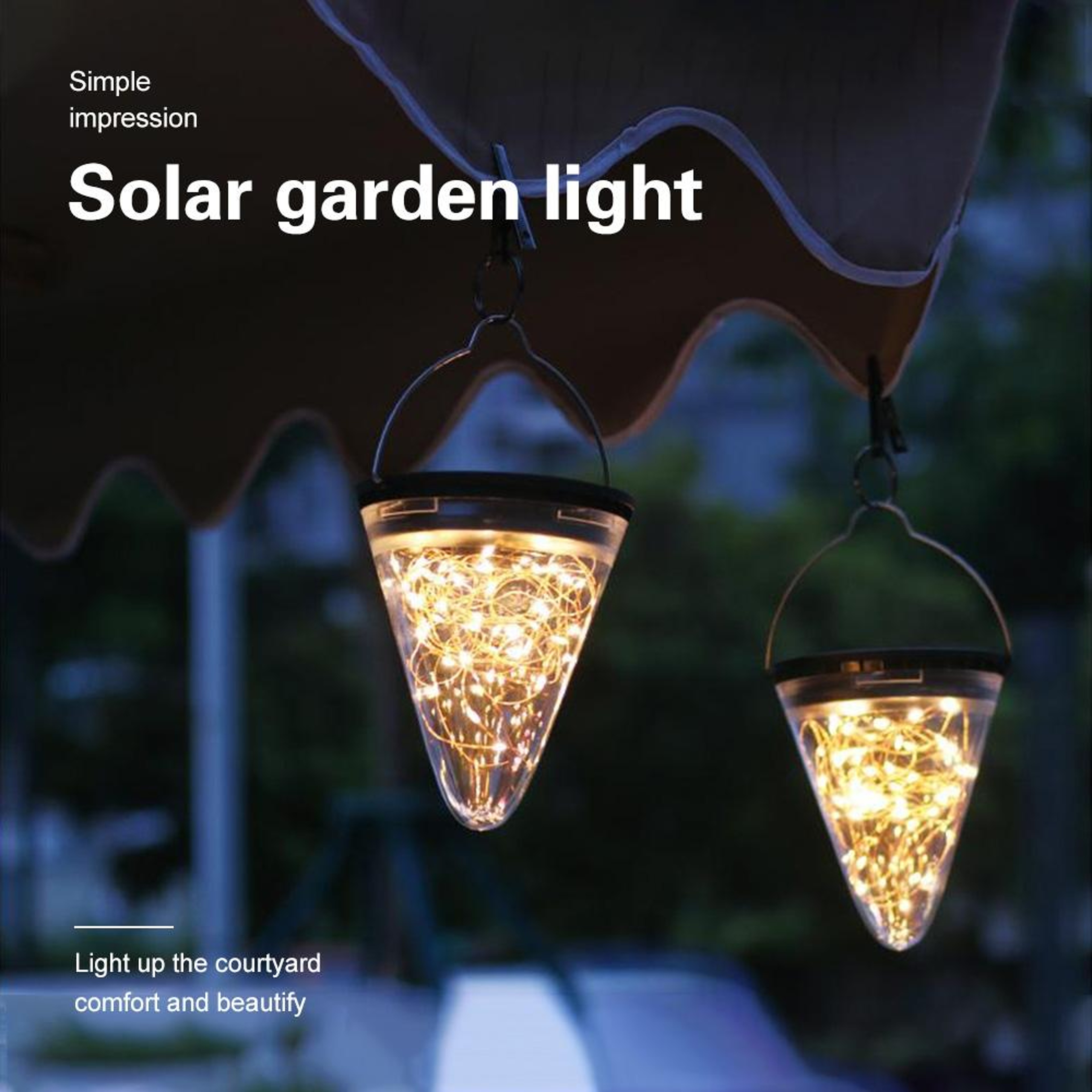 Solar Hanging Star Light Outdoor Waterproof Garden Lantern 11