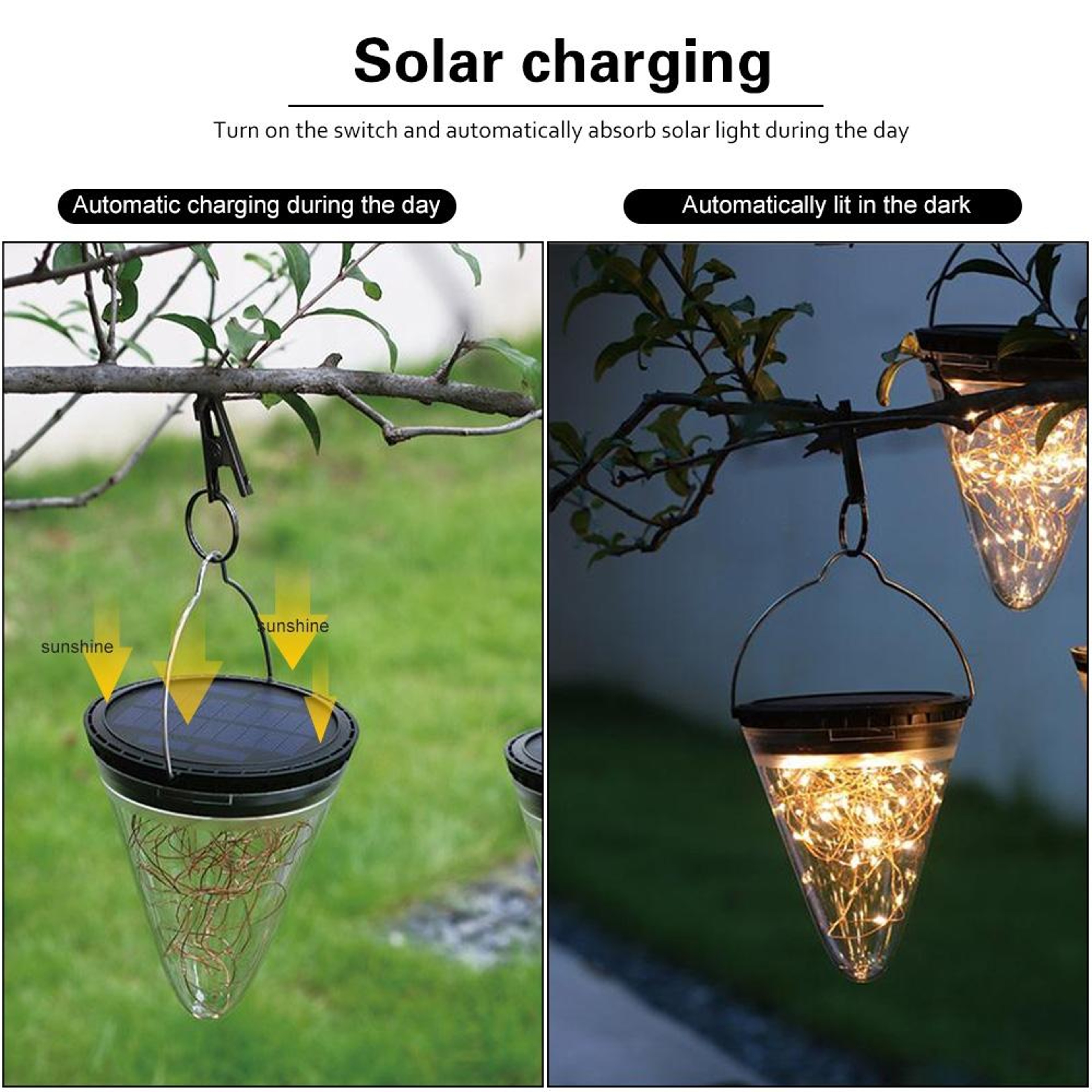 Solar Hanging Star Light Outdoor Waterproof Garden Lantern 7