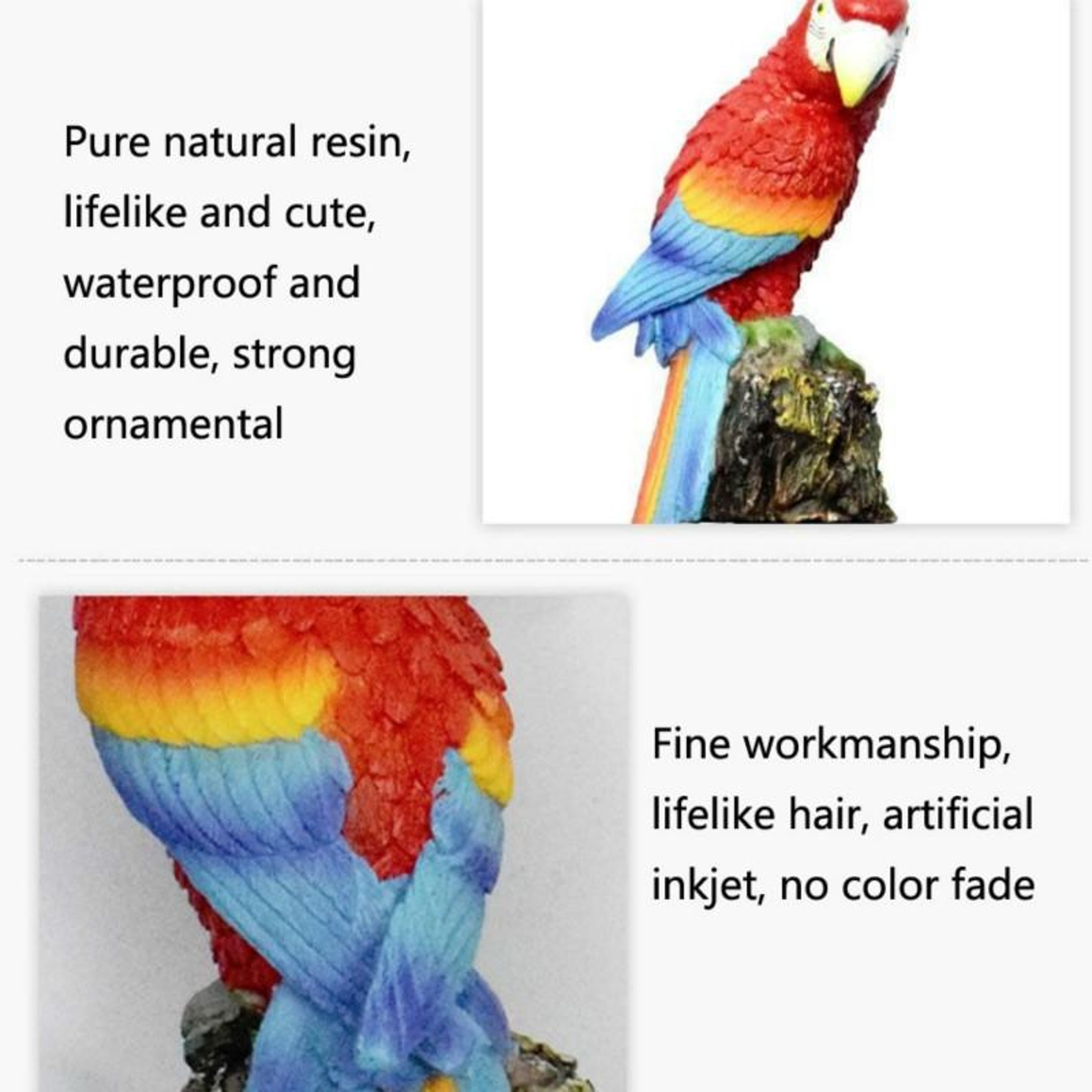 Solar Garden Lamp Resin Parrot Outdoor Solar Lawn Light For Courtyard Decor 5