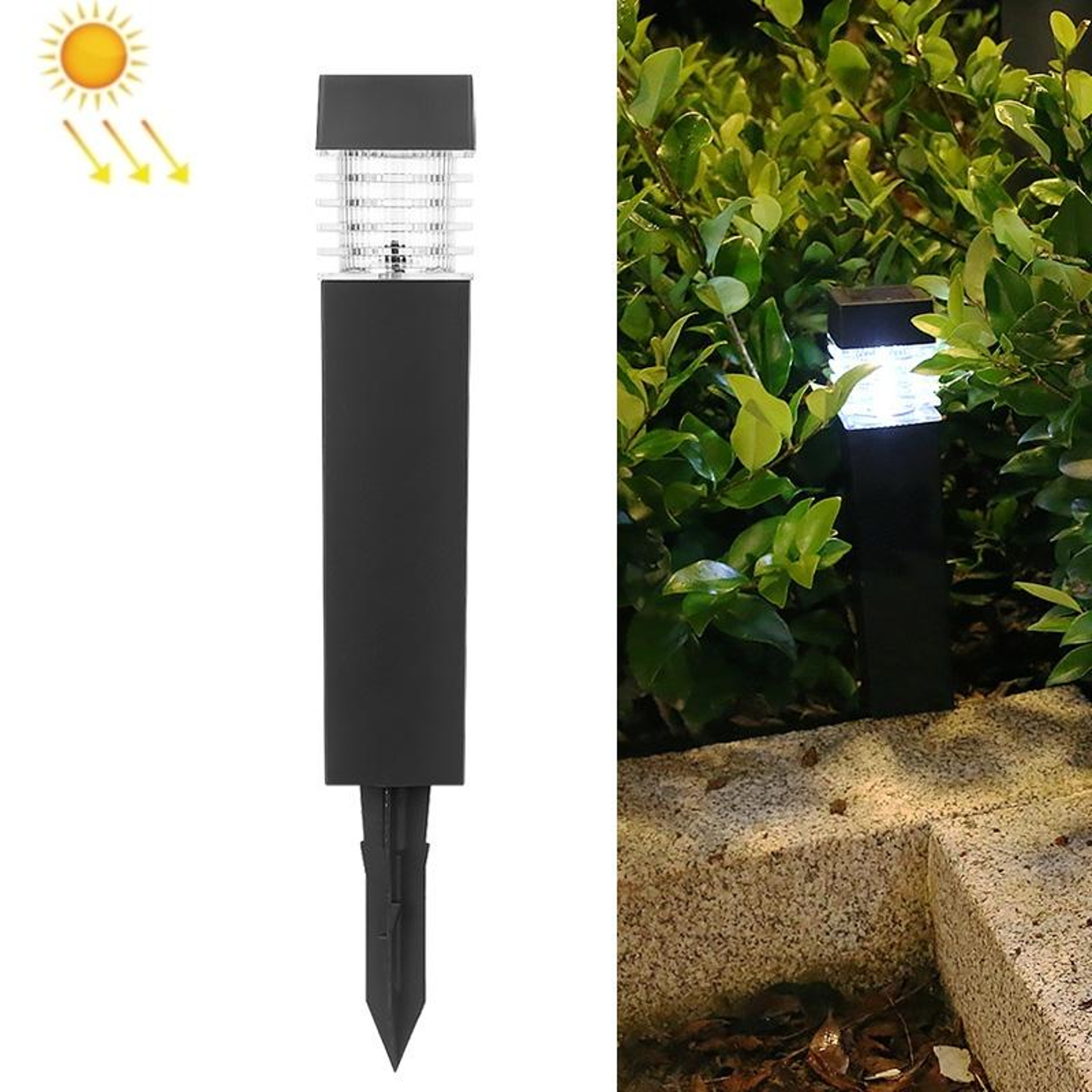 Solar Waterproof Square Column Lawn Light LED Outdoor Solar Garden Light for Pathways & Yard – view 1