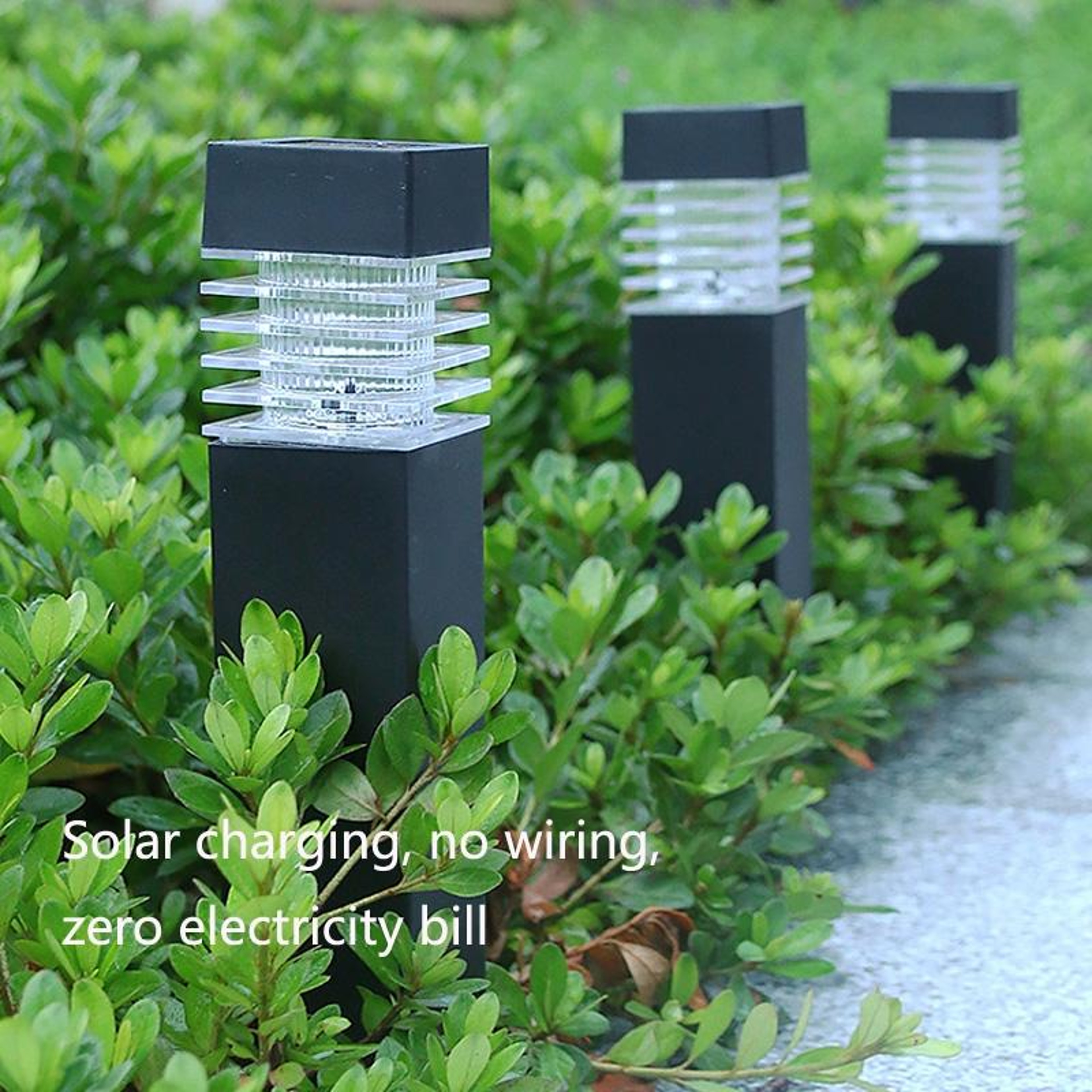 Solar Waterproof Square Column Lawn Light LED Outdoor Solar Garden Light for Pathways & Yard – view 4