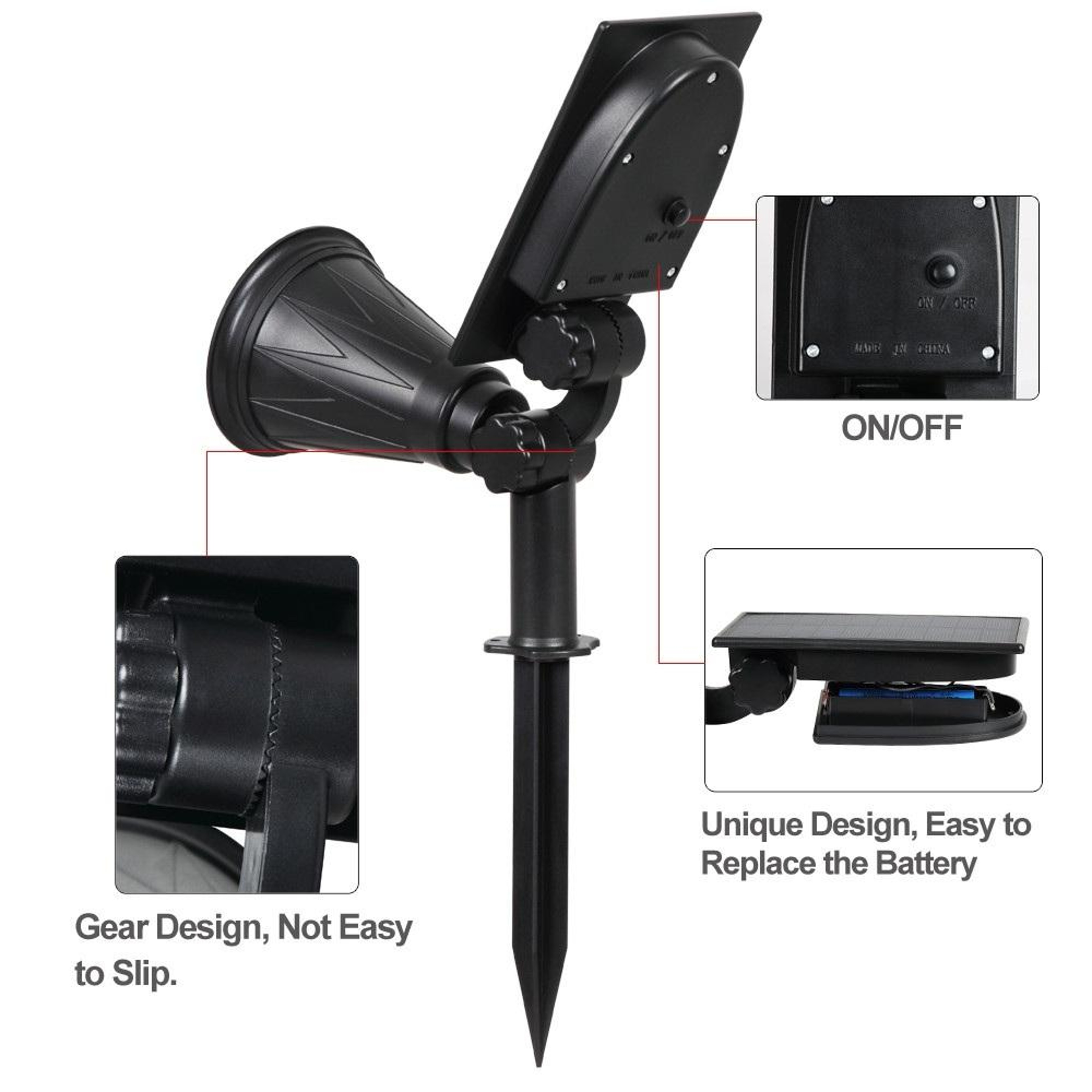 LumaGuard Solar Spotlight & Wall Light Waterproof LED Outdoor Landscape Security Light – view 2