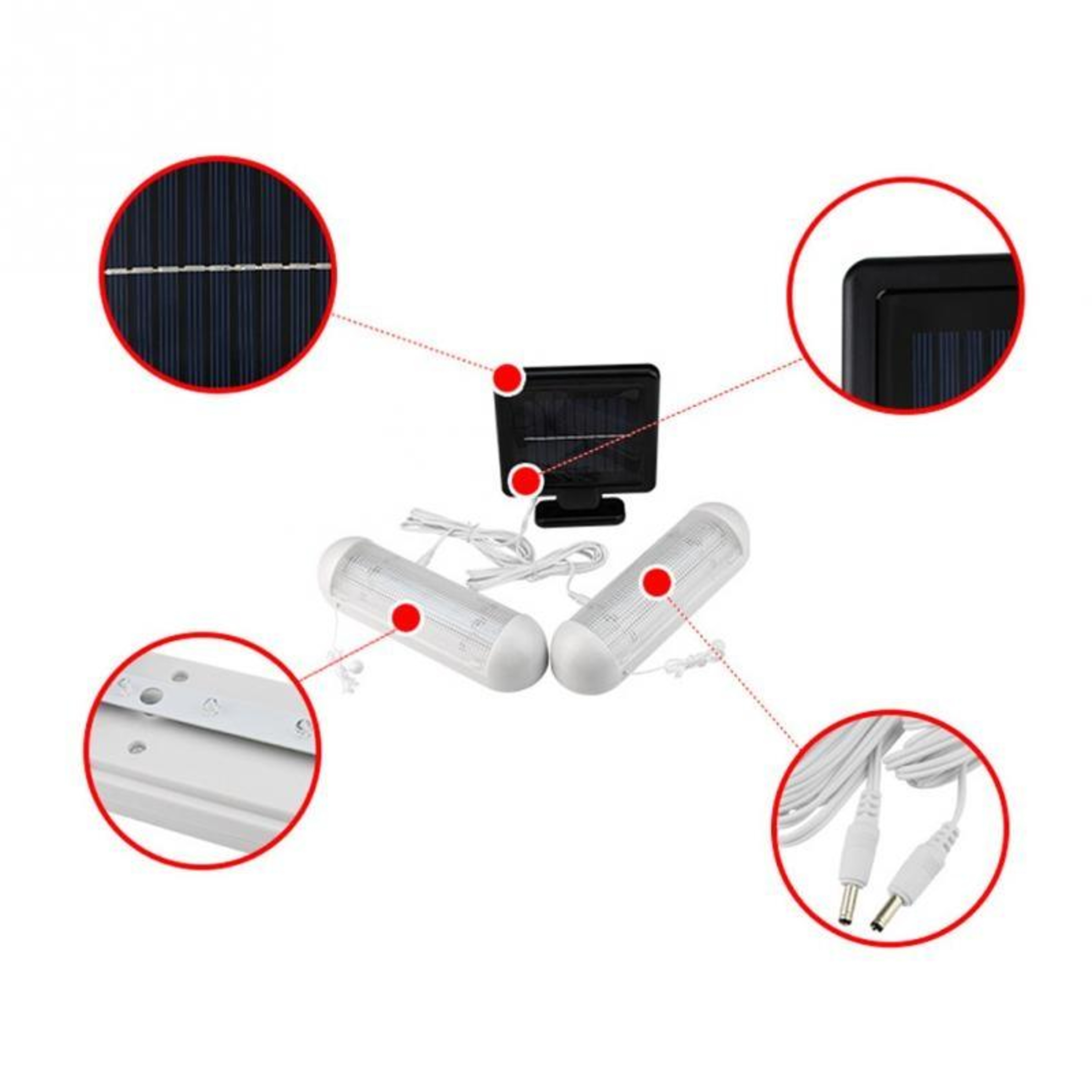 Double Lamp Solar Wall Light LED Outdoor Shed Light IP65 Pull Switch – view 6