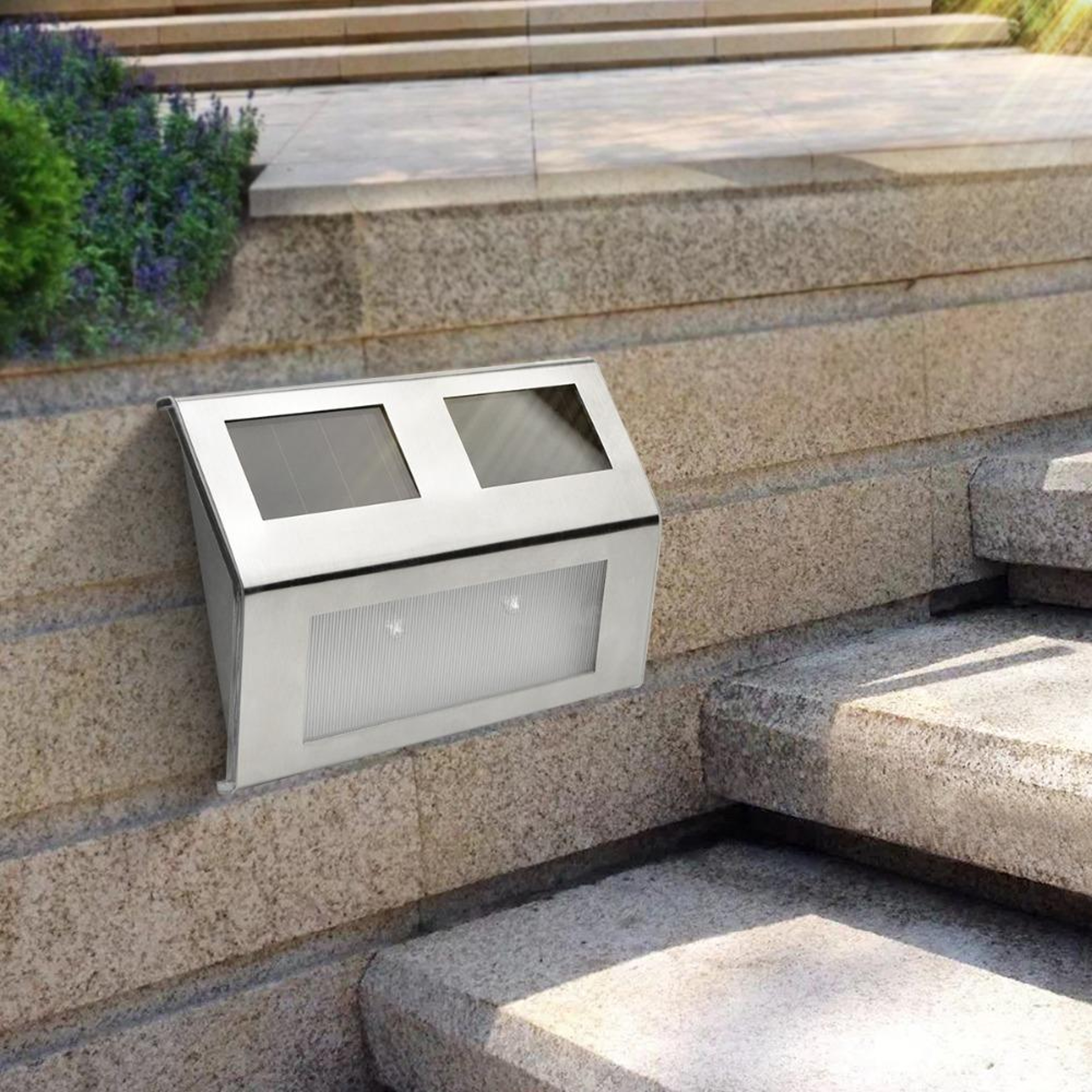 Solar Powered Wall Light Sensor Outdoor Waterproof LED Garden Step Lamp IP65 Pathway & Path Lighting – view 5