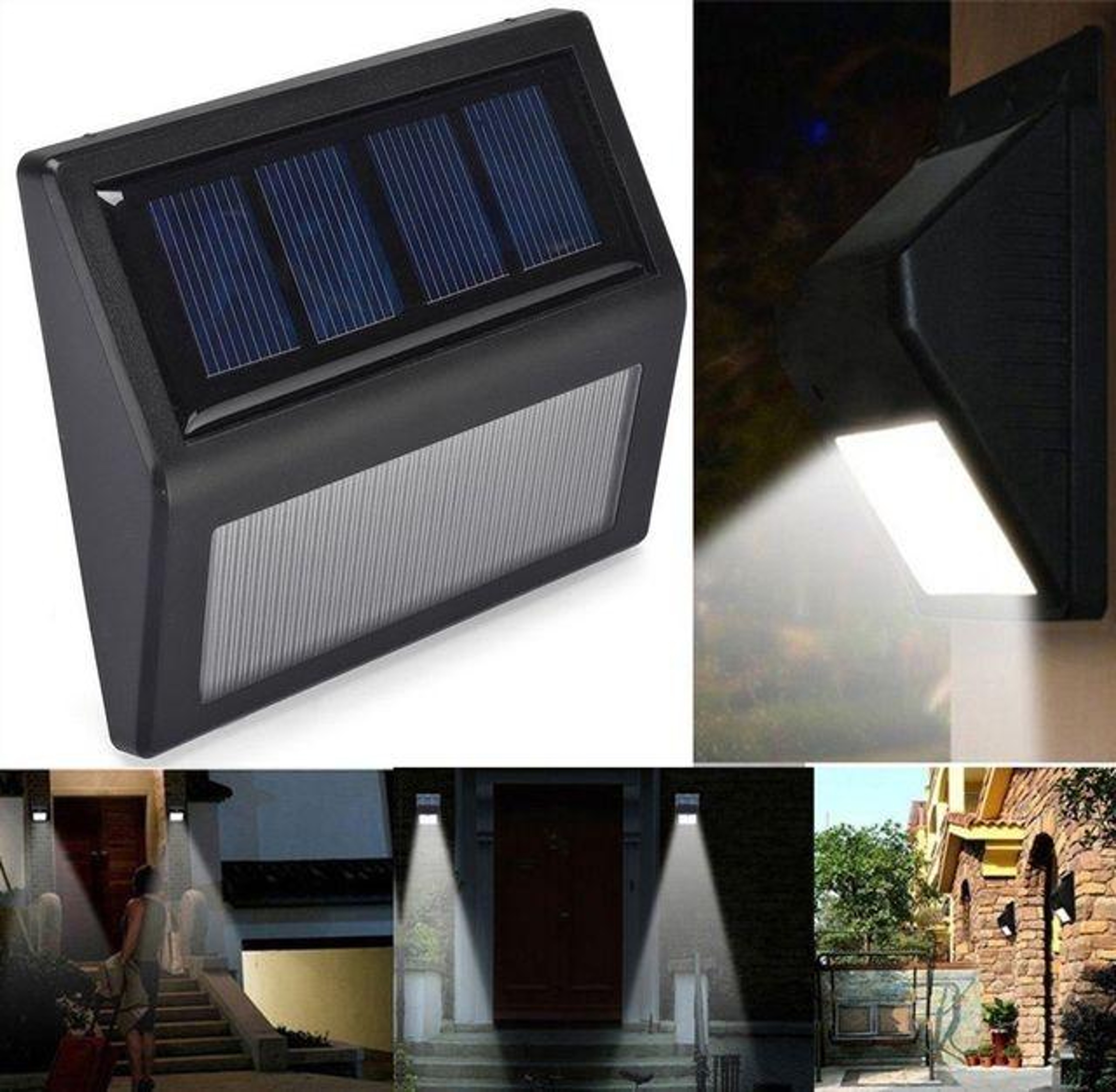 LED Solar Motion Sensor Wall Light IP65 Waterproof Outdoor Garden Deck Lighting – view 7