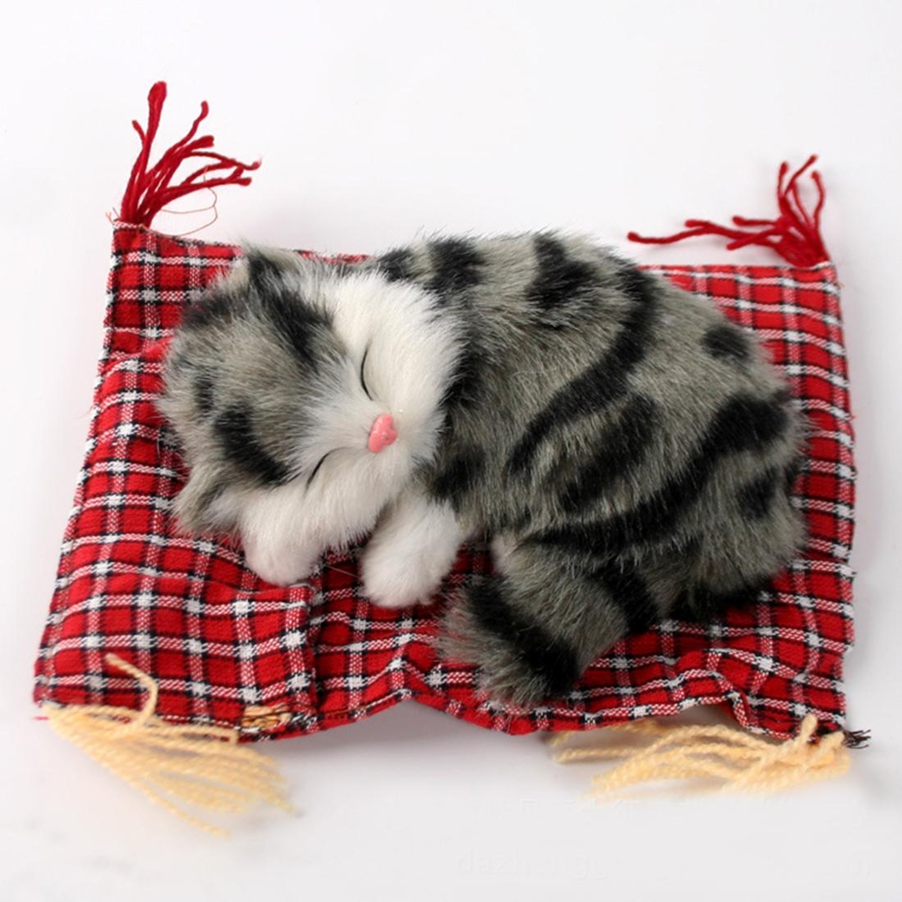 Realistic Sleeping Cat Plush Decoration Mat For Car Desk  Home Decor 1
