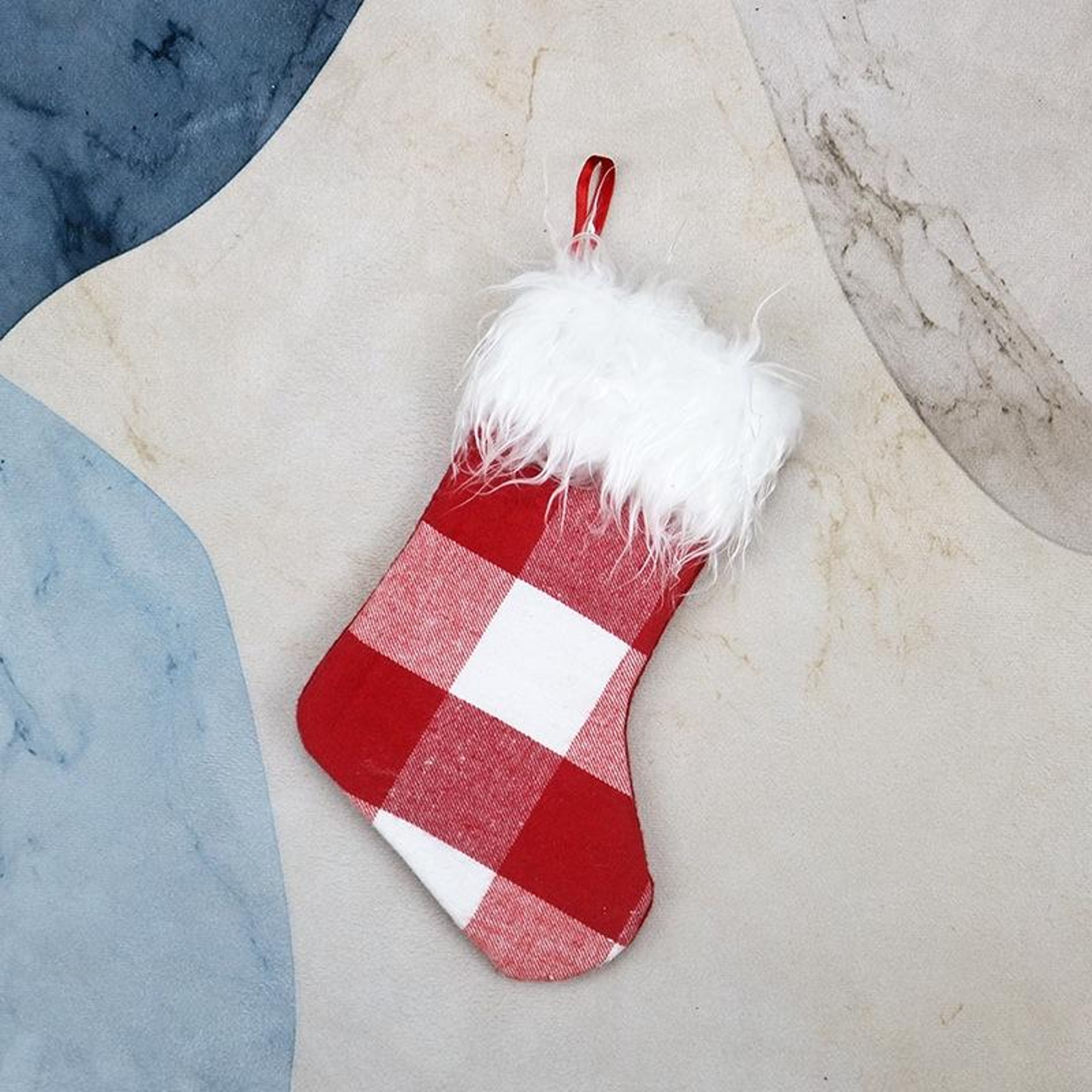 Christmas Plaid Stocking Gift Bag Ornament for Tree Decor & Holiday Gift Giving – view 6