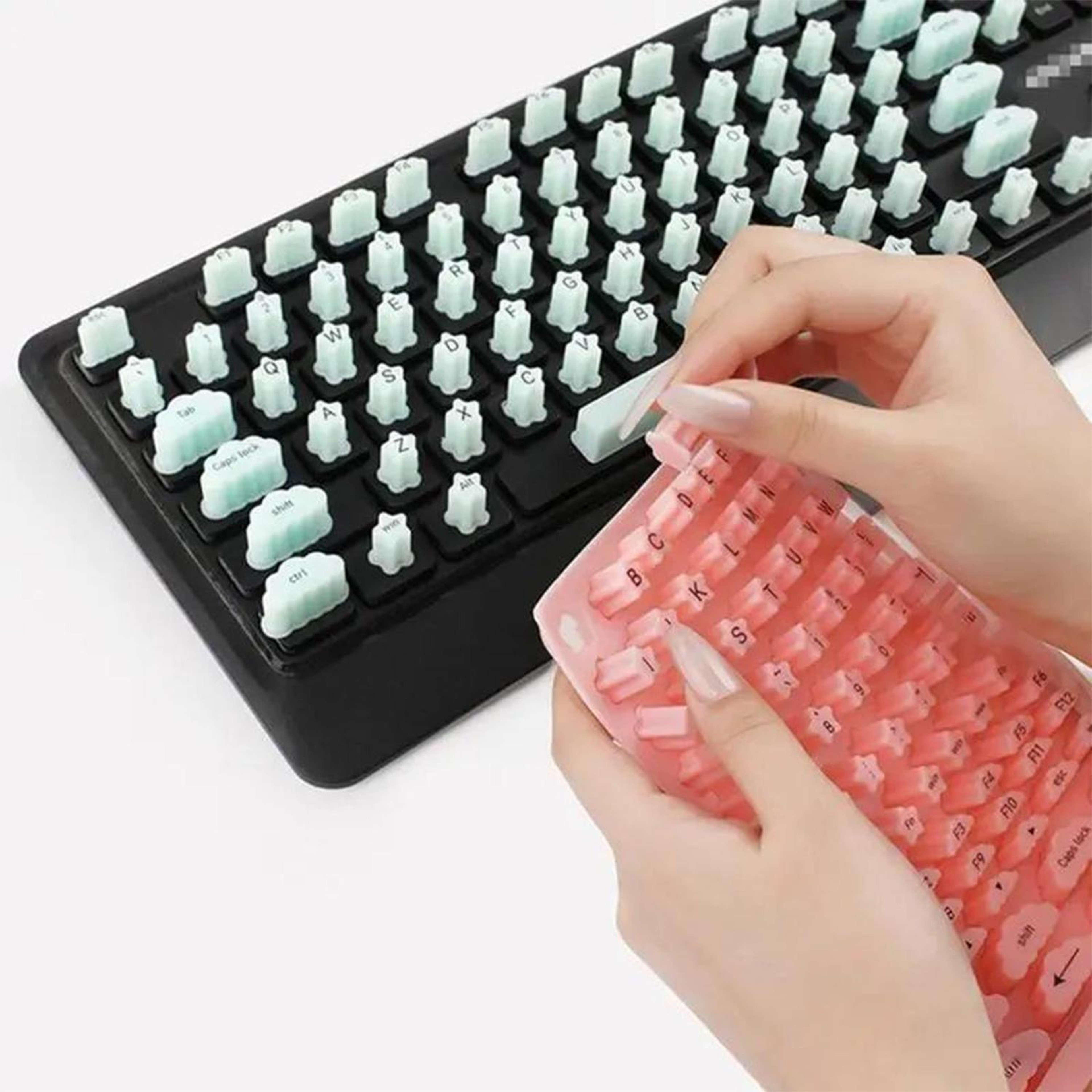 Long Nail Typing Keycaps Silicone Keyboard Covers for Comfortable Quiet Typing – view 6