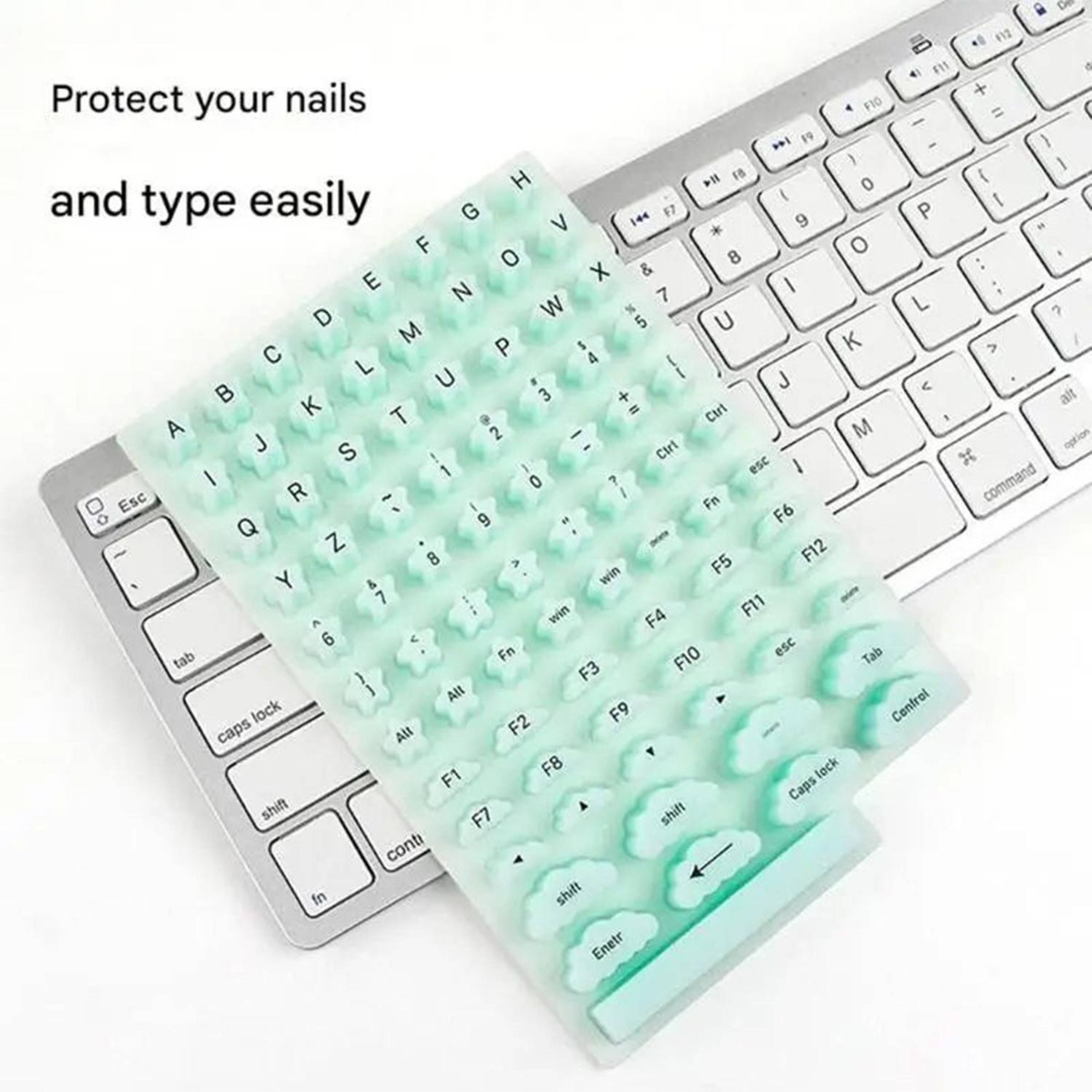 Long Nail Typing Keycaps Silicone Keyboard Covers for Comfortable Quiet Typing – view 7