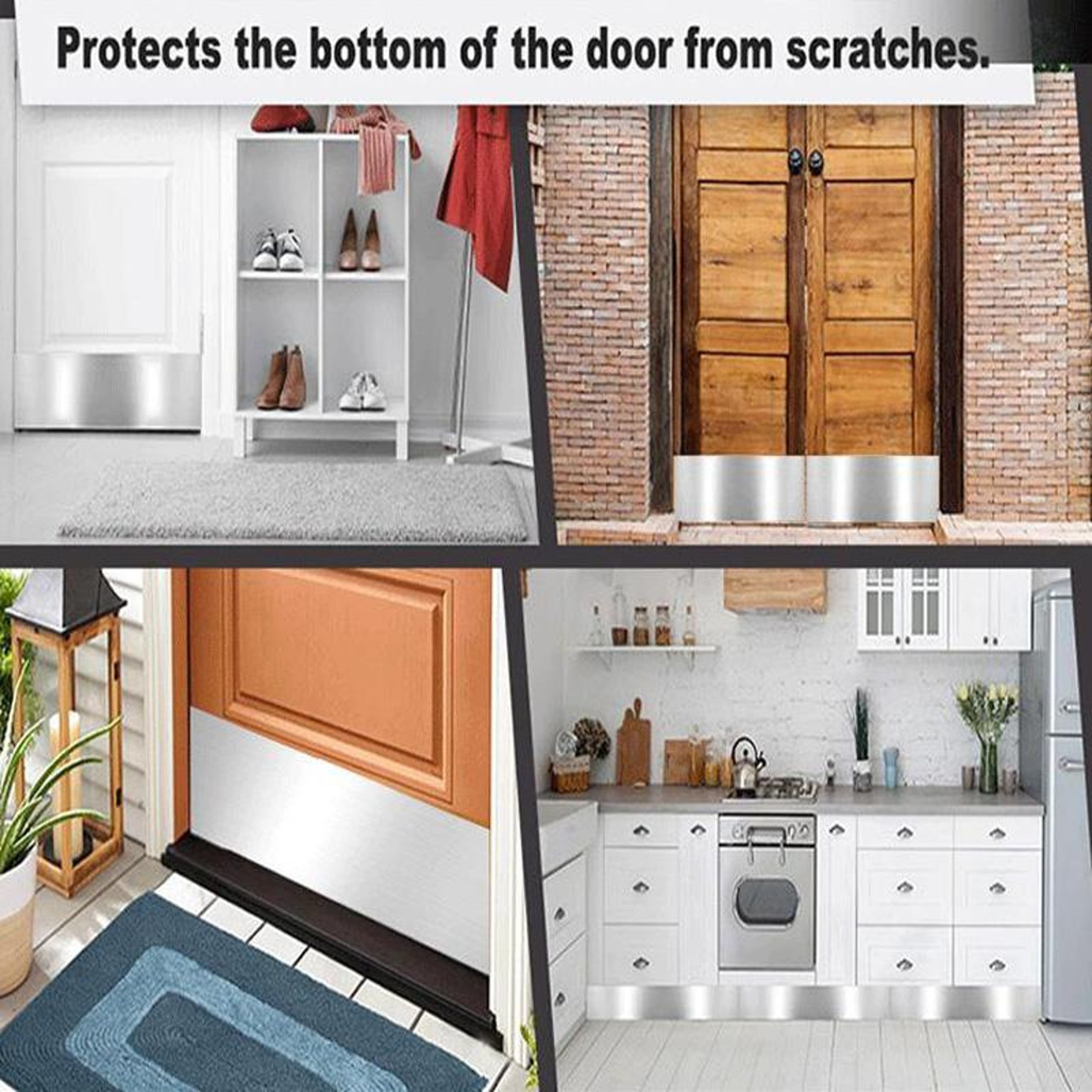 ArmorShield Stainless Steel Door Kick Plate Protector Set For Indoor  Outdoor Doors 3
