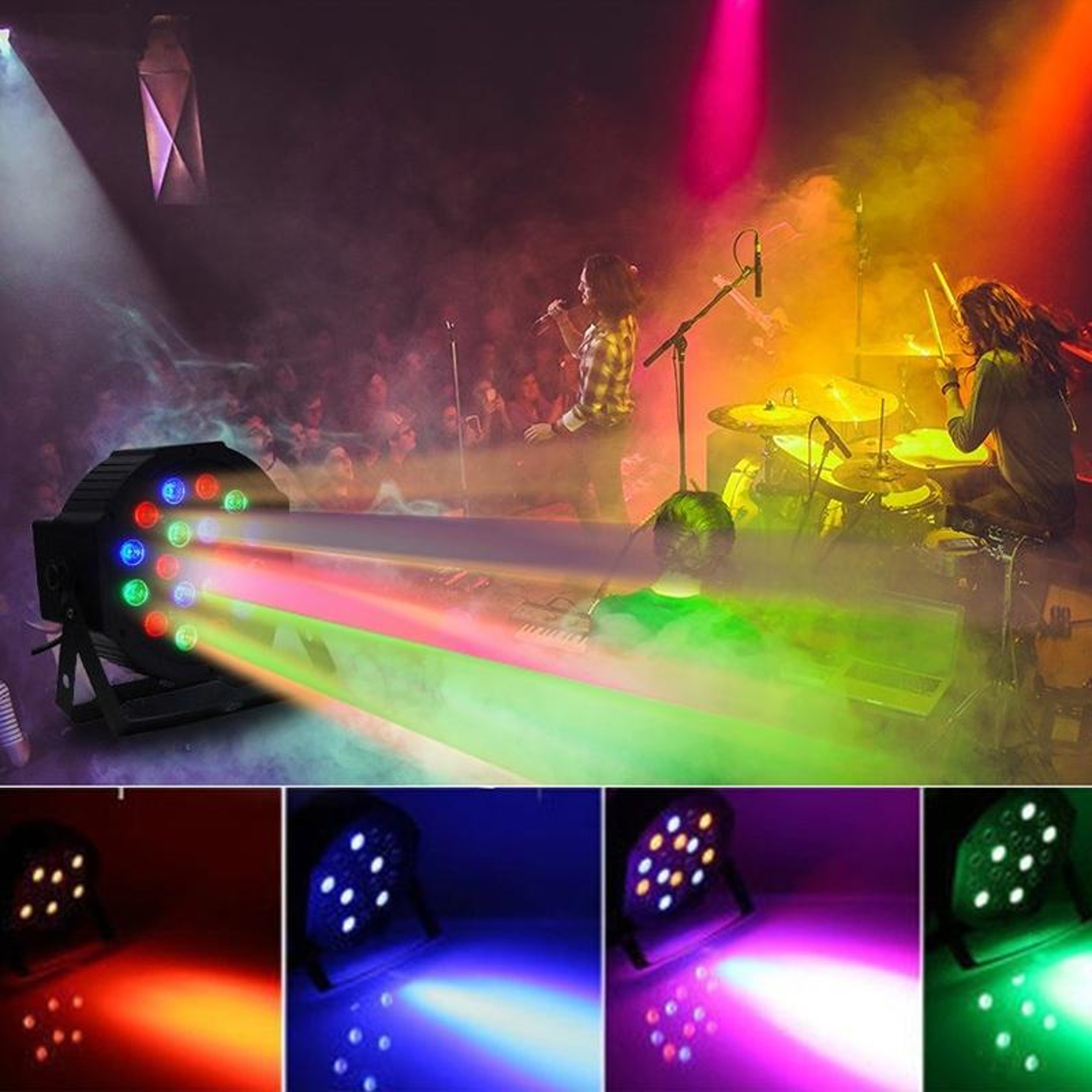 RGB LED PAR Light With Remote Control Stage Wash Light For Parties  Events 8