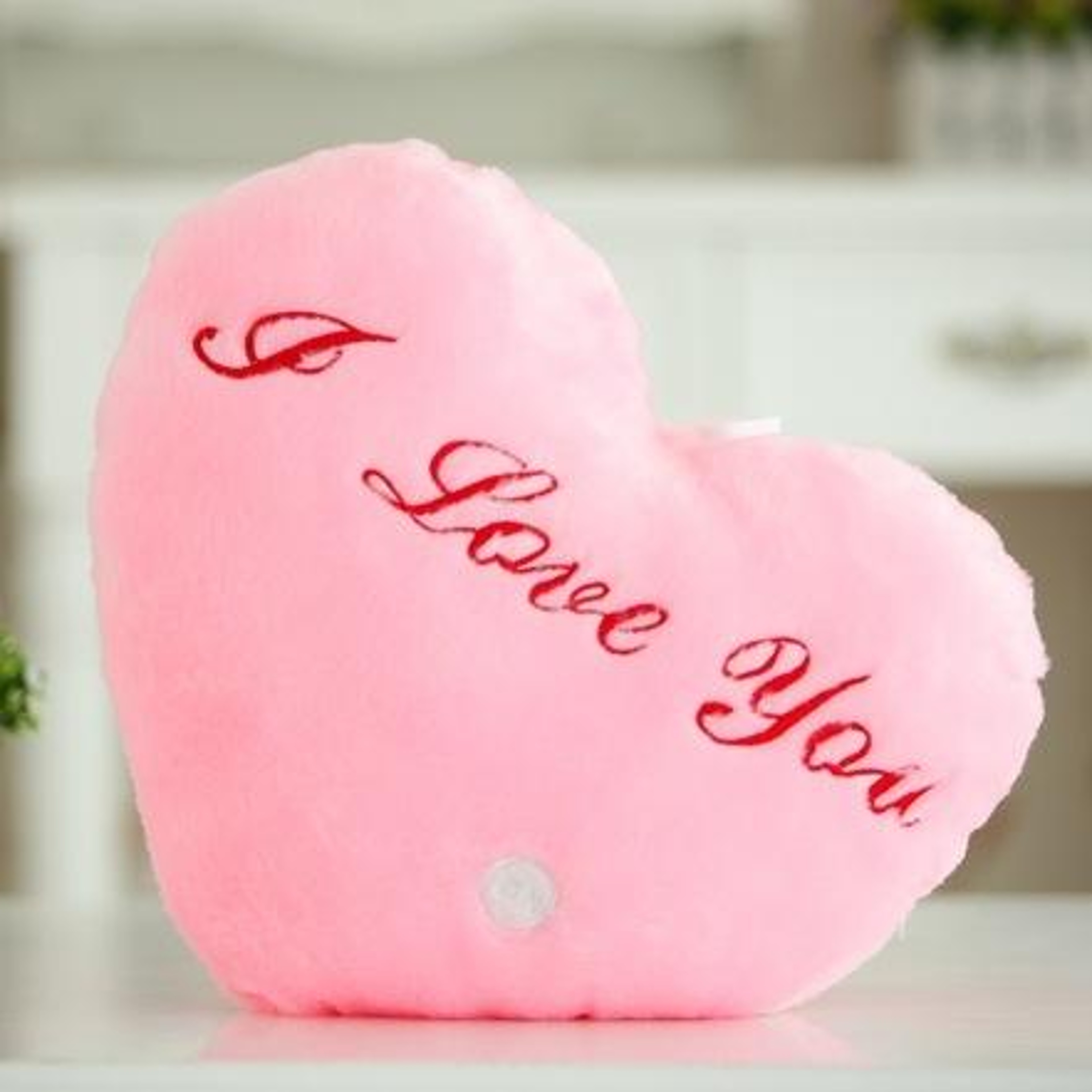 Heart Letter LED Plush Pillow Soft Glowing Decorative Cushion 3