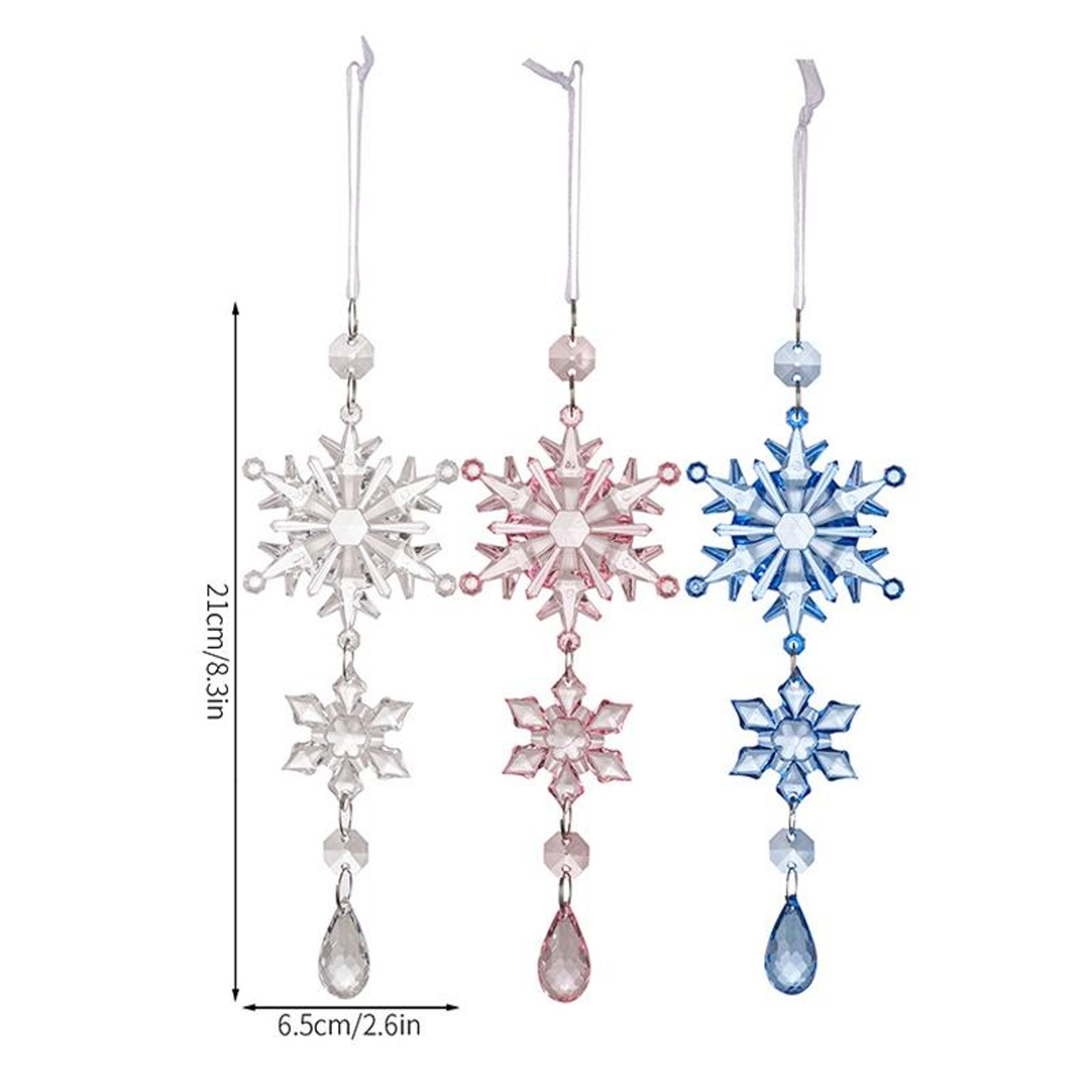 Double Layer Acrylic Snowflake Ice Cream Christmas Tree Hanging Ornament – view 8