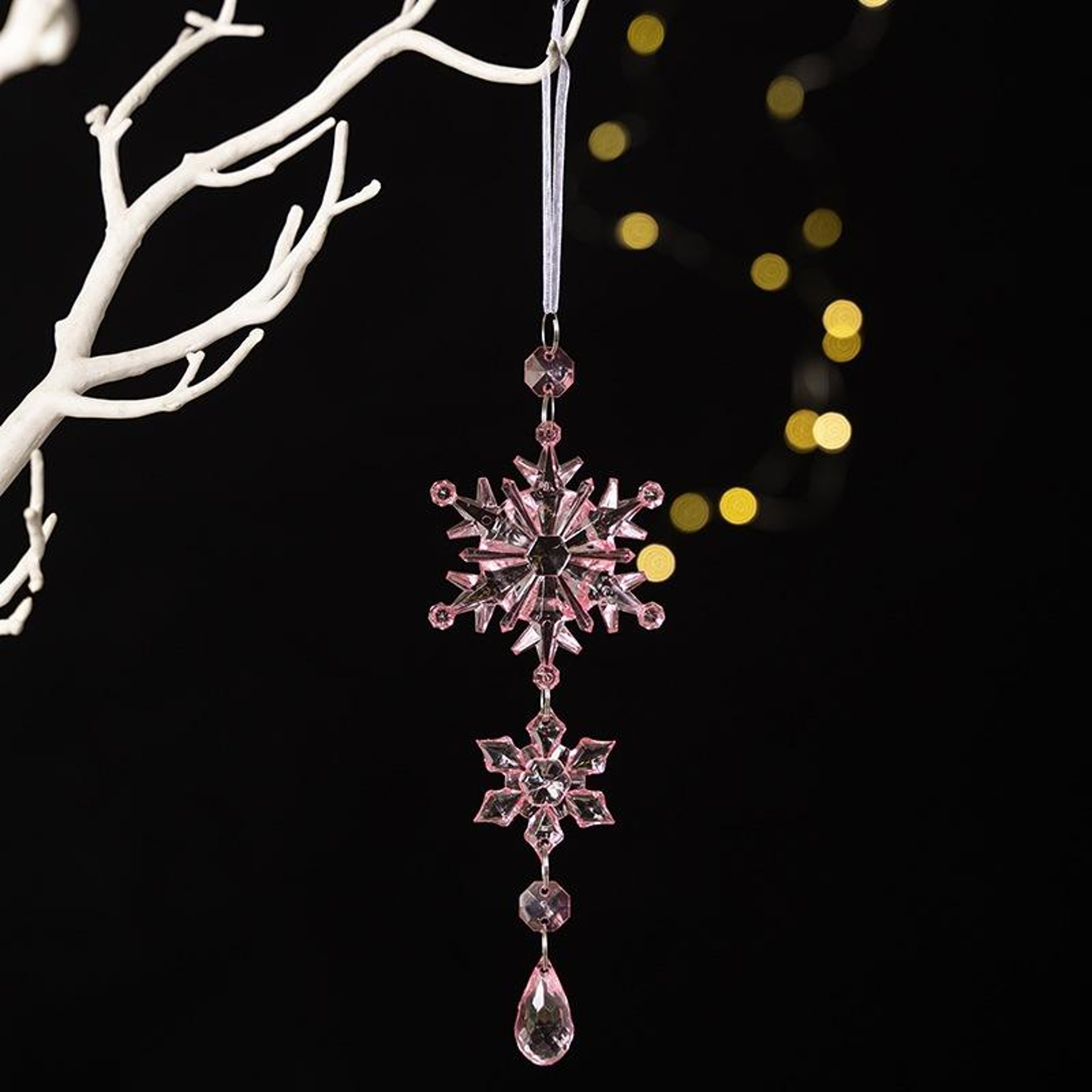 Double Layer Acrylic Snowflake Ice Cream Christmas Tree Hanging Ornament – view 9