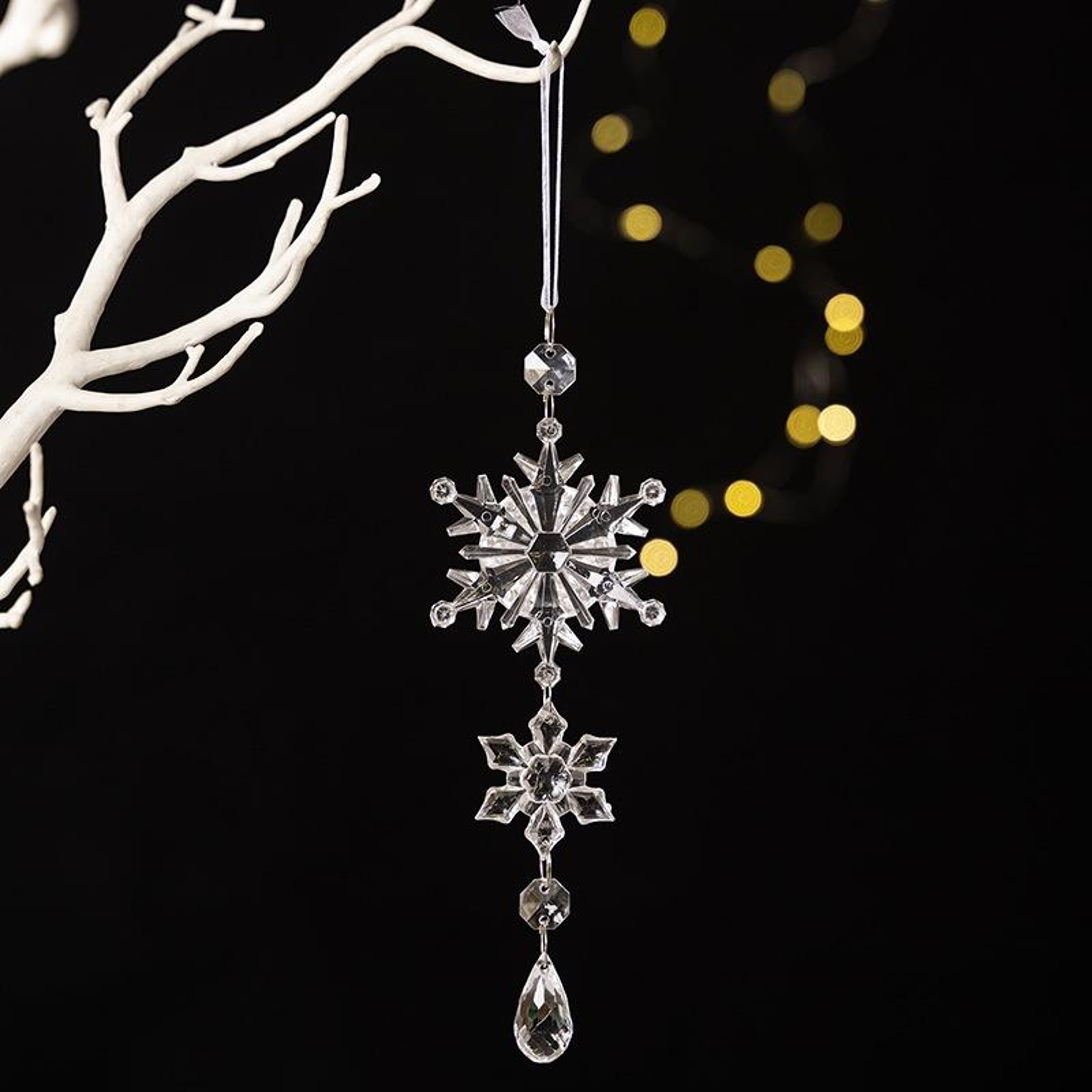 Double Layer Acrylic Snowflake Ice Cream Christmas Tree Hanging Ornament – view 11