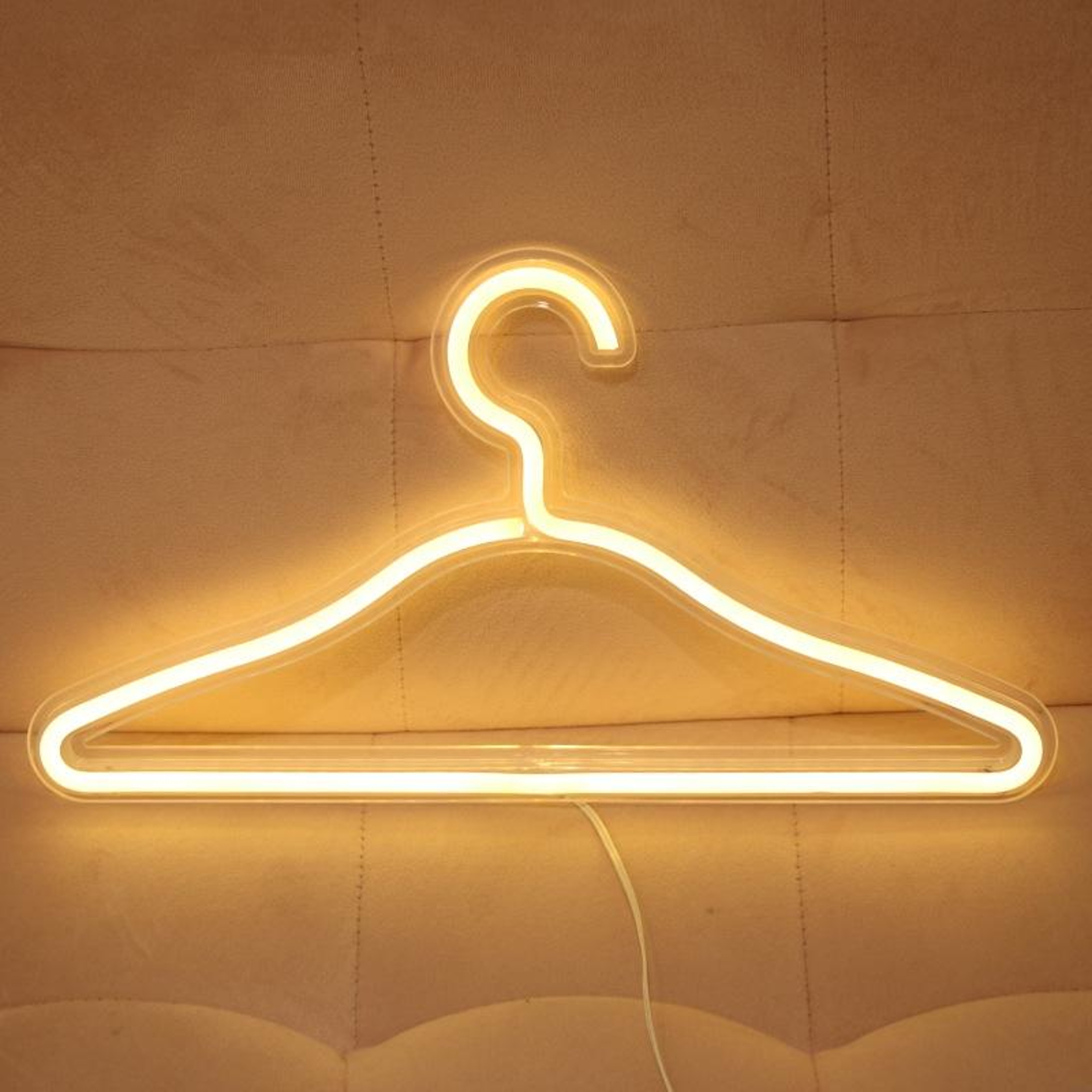 USB LED Coat Hanger Neon Light Decorative Wall Lamp For Bedroom And Closet 7