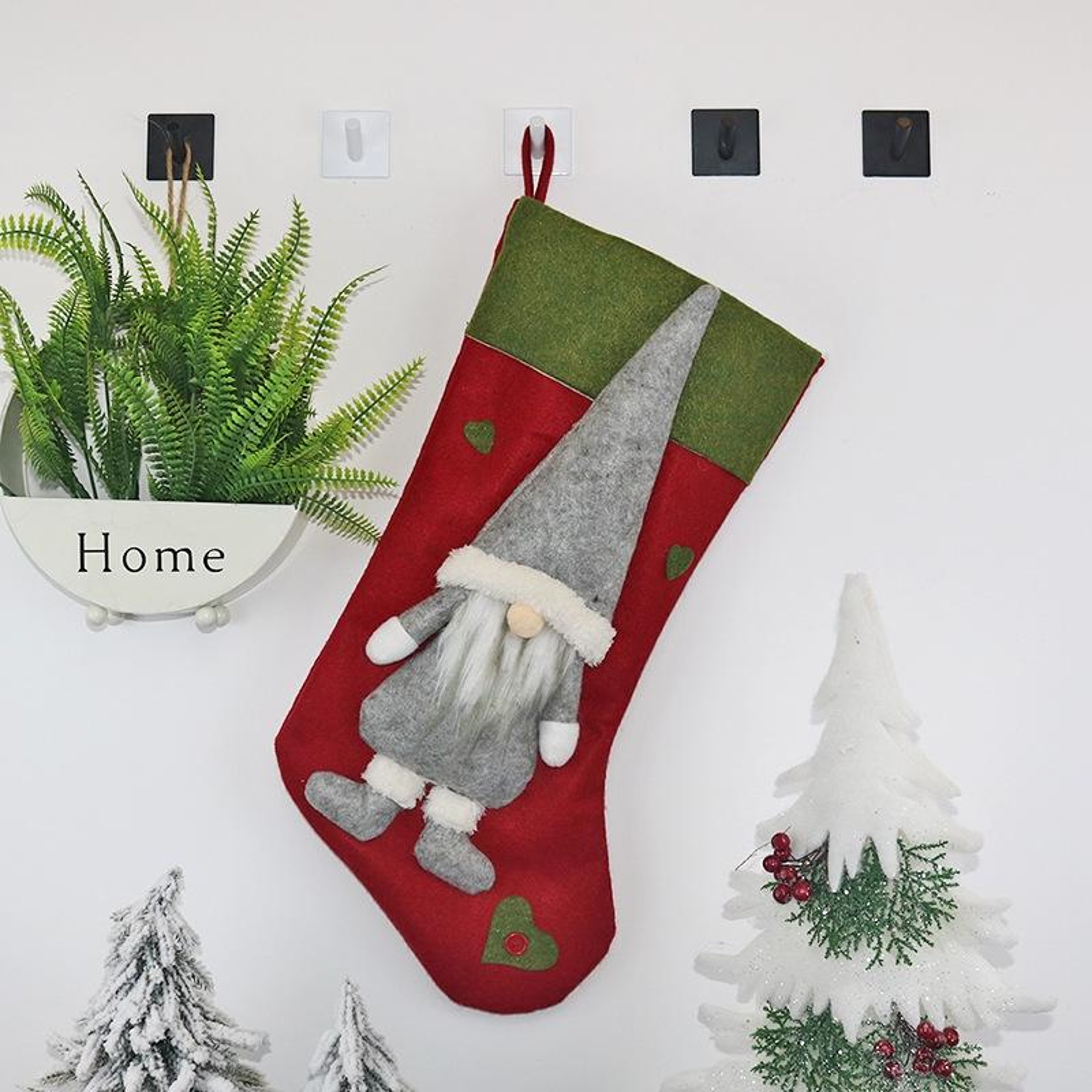 Christmas Gnome Sock Gift Bag Tree Ornament Decoration 5