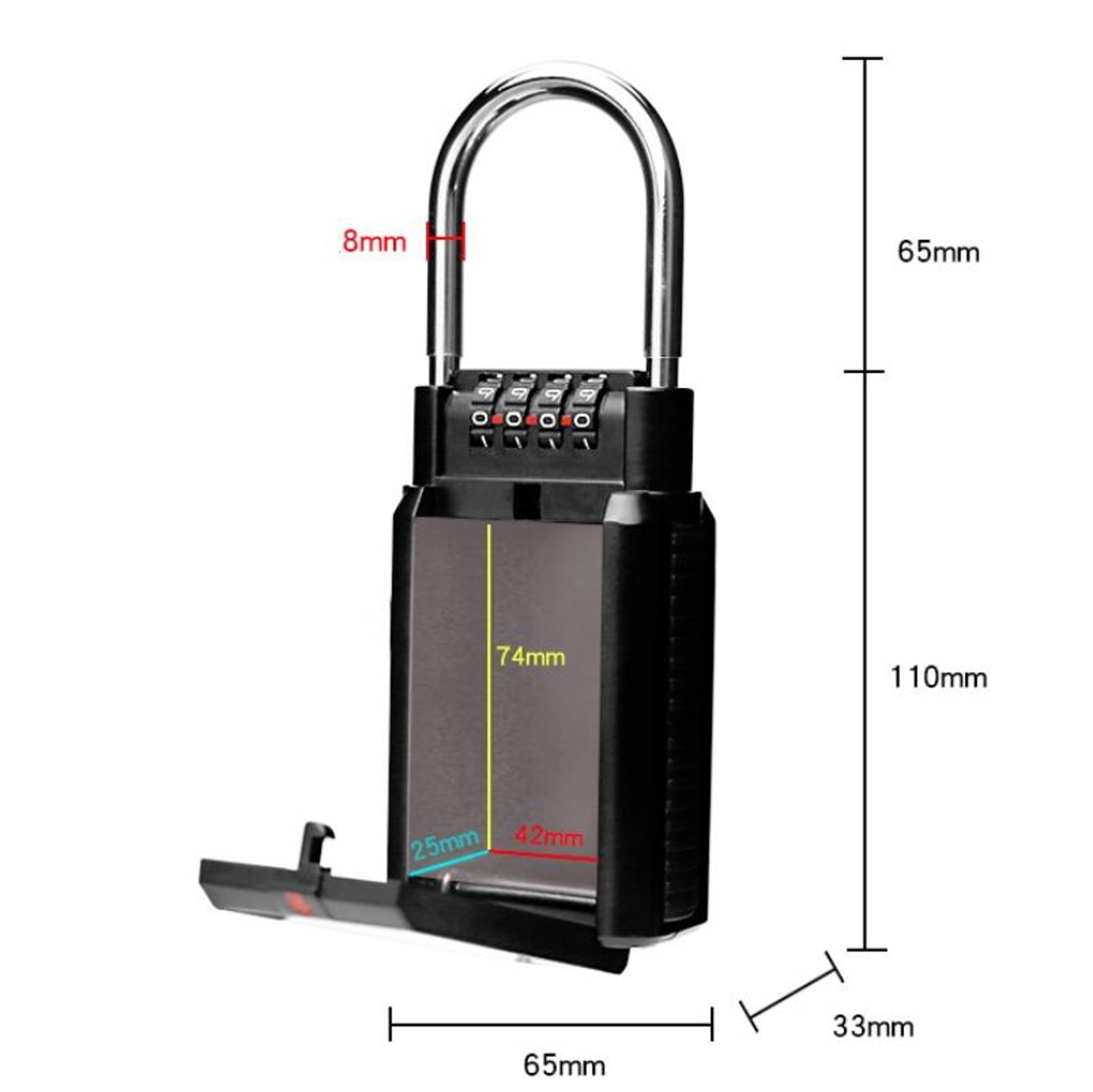 Wall Mounted Key Lock Box With Secure Combination Lock For Home Office  Construction Sites 4
