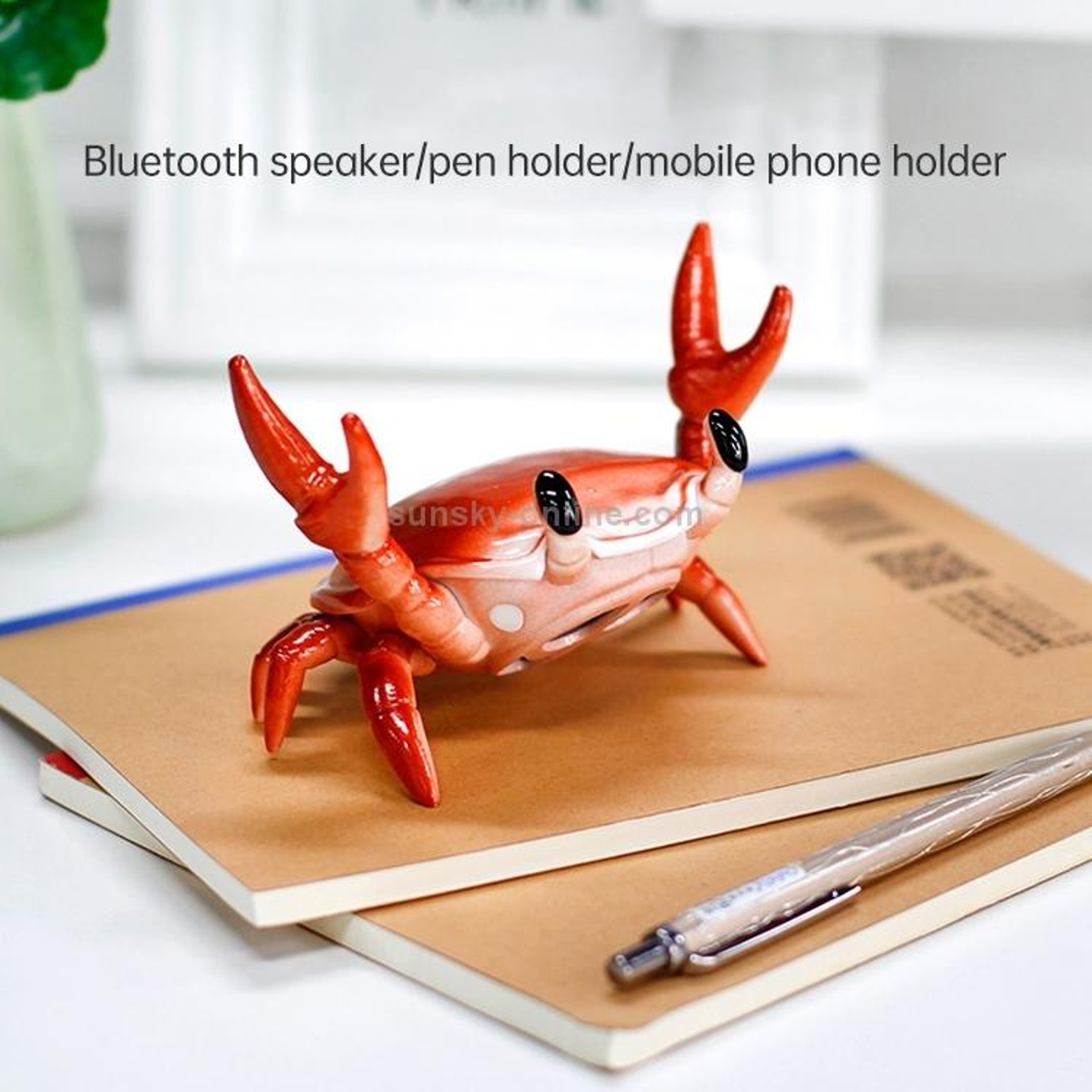 Cute Crab Bluetooth Speaker & Phone Stand with Pen Holder for Desk – view 5
