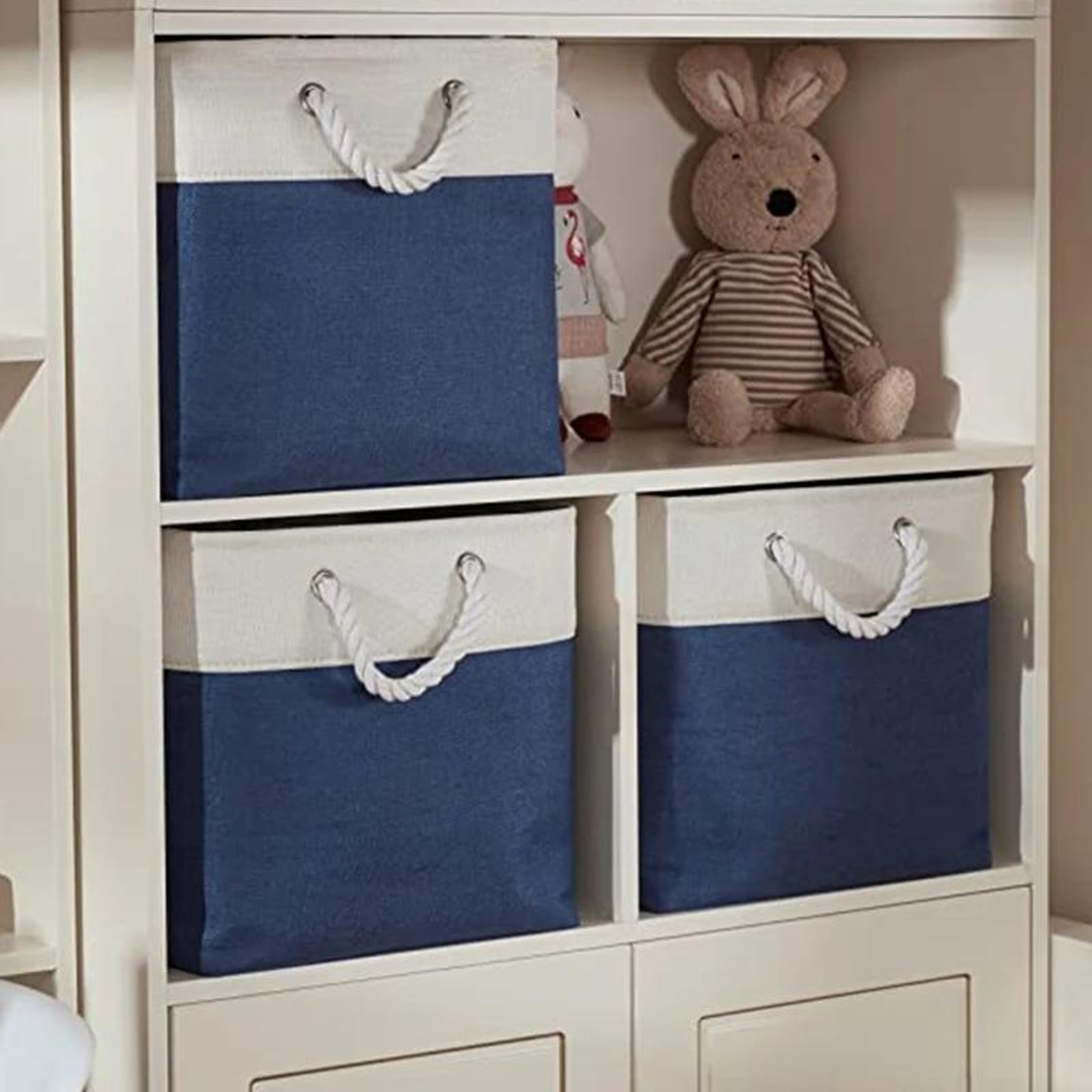 Minimalist Fabric Cube Organizer Collapsible Linen Storage Baskets For Home Organization 4