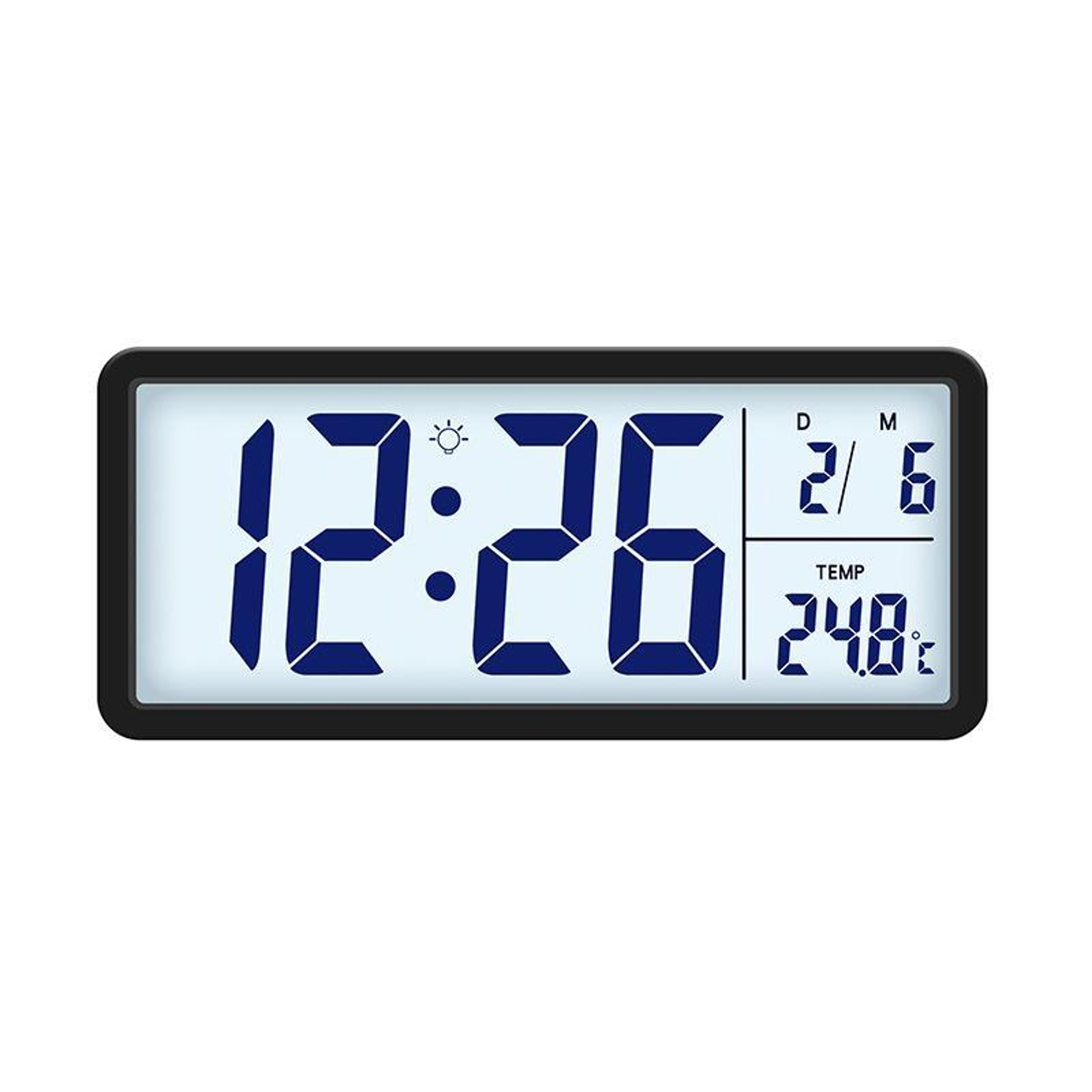 Digital Wall Clock with Indoor Thermometer & Backlight LCD Display for Desk or Wall – view 10