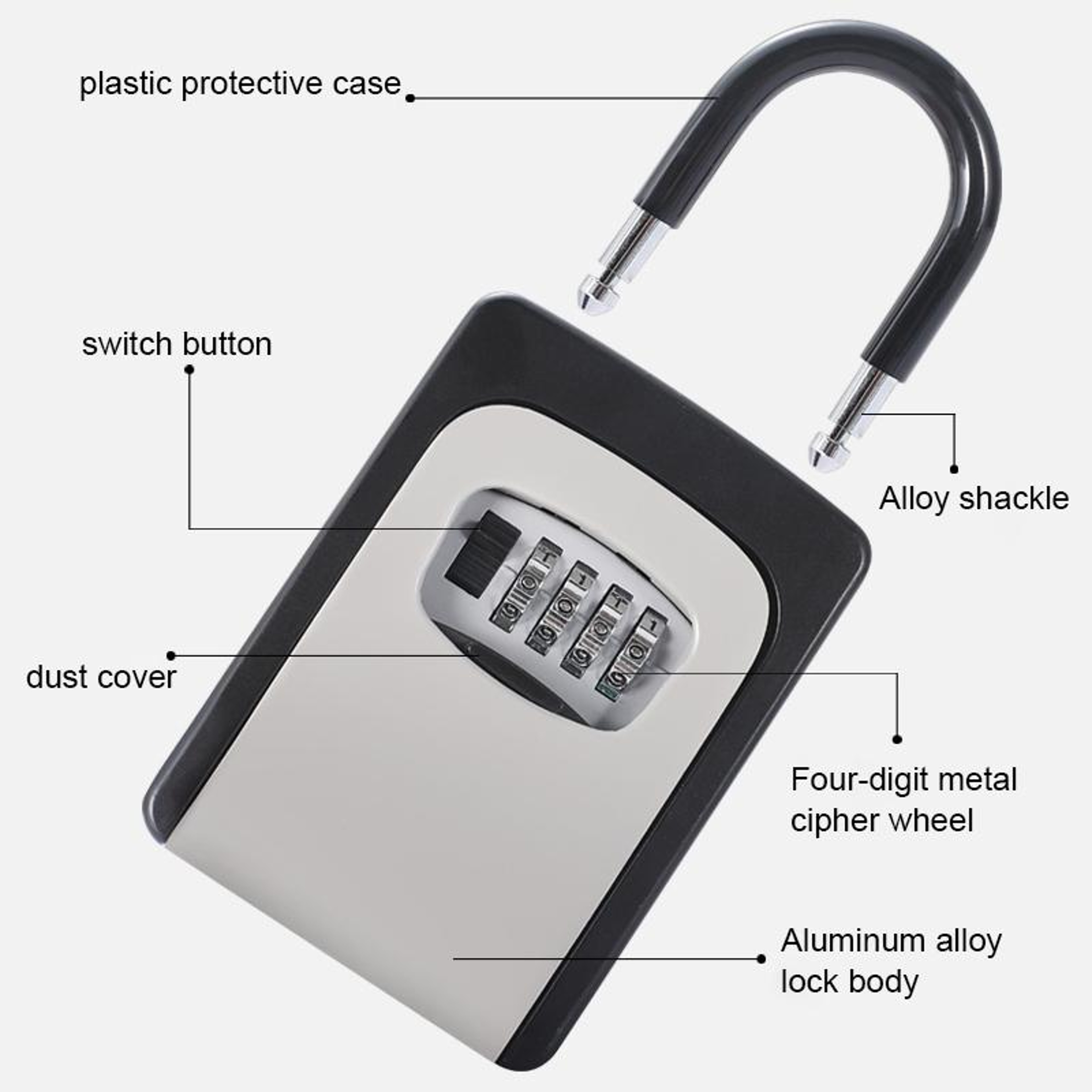 SecureGuard Key Lock Box Wall Mounted Combination Safe For Keys Cards  Valuables 3