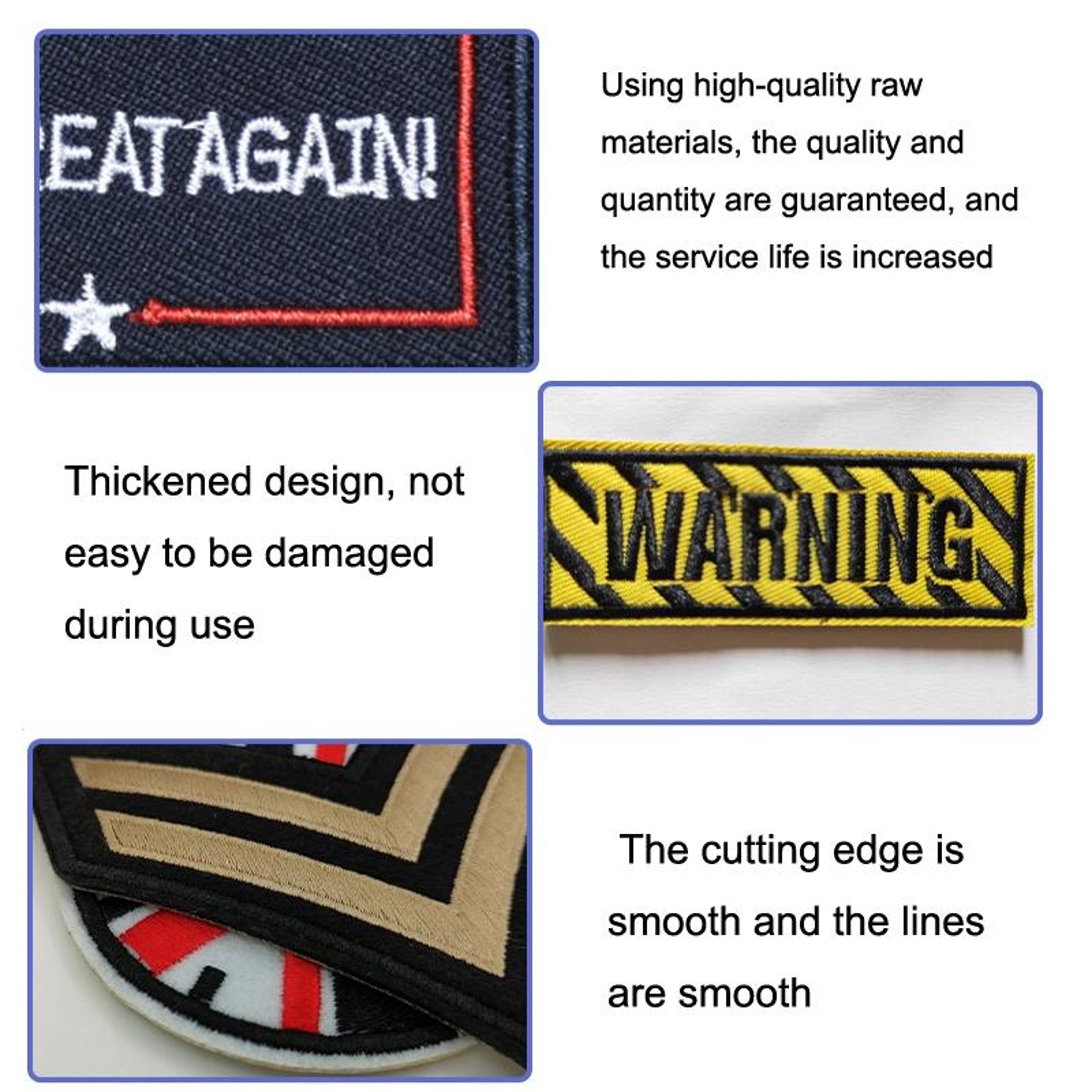 Military Style Hook and Loop Patch Embroidered Letter Badge for Jackets, Hats & Bags – view 3