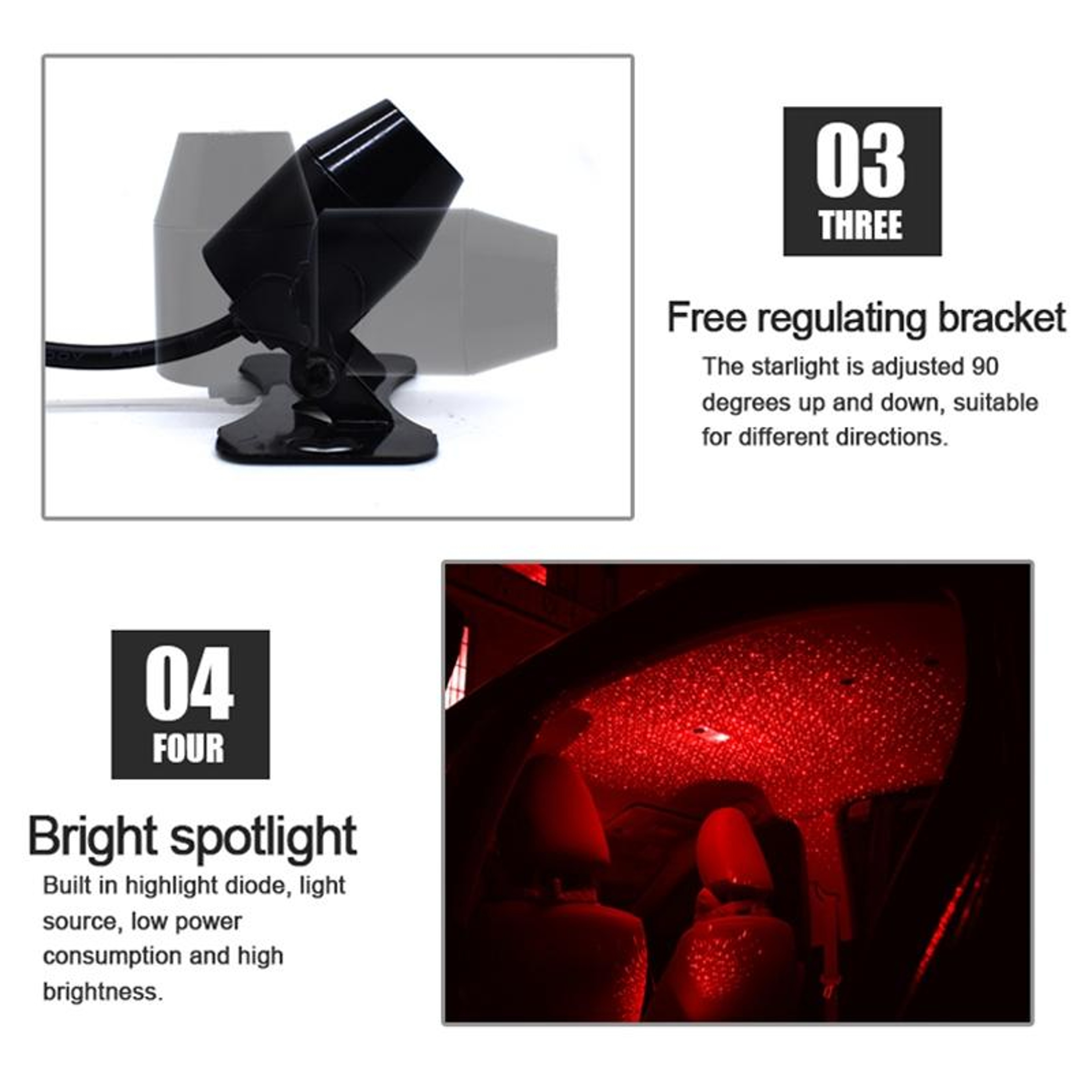 Remote Control Car Star Projector USB Starry Sky Light For Car Roof Bedroom  Home Decor 10