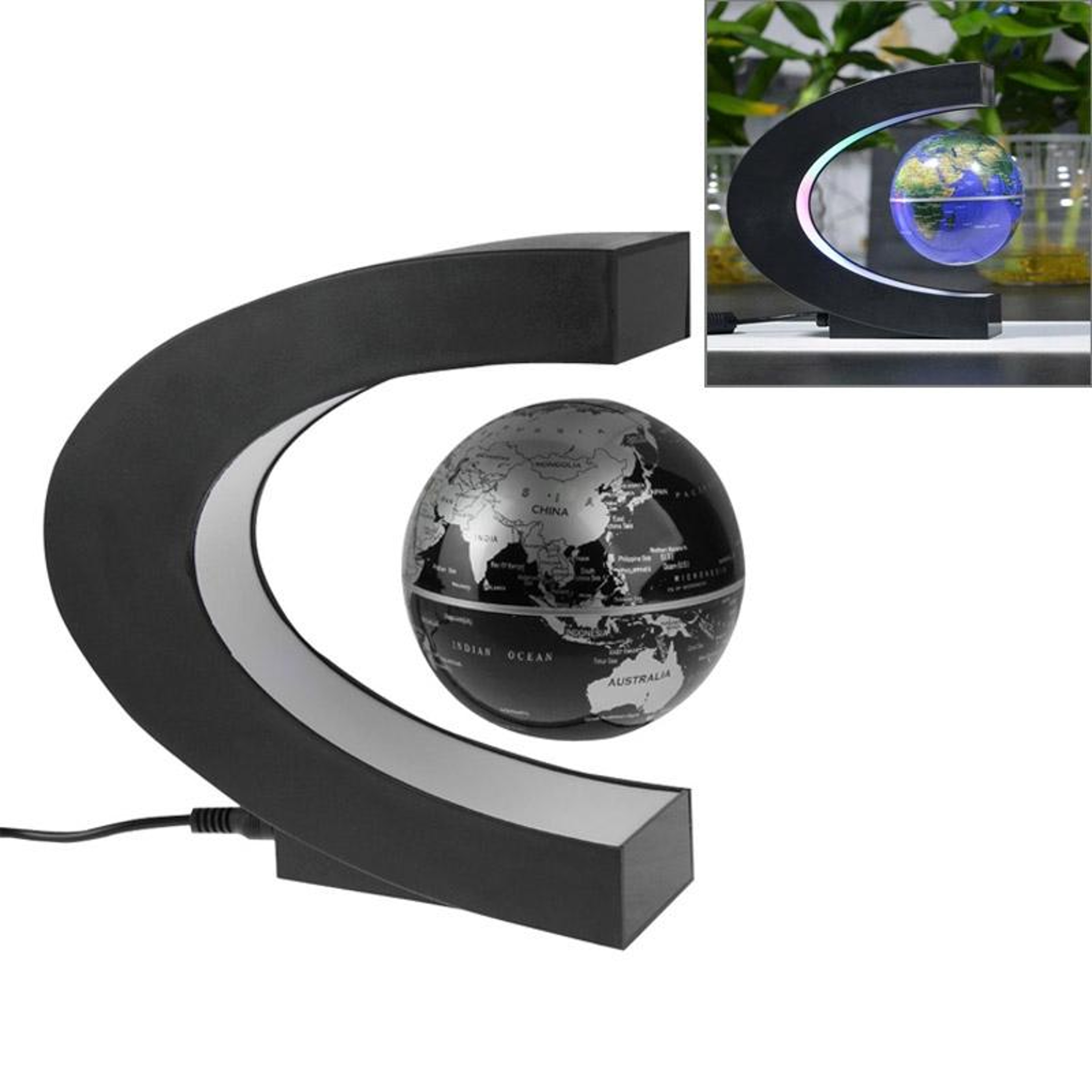 Magnetic Levitating Floating Globe With LED Lights Modern Desk Decor 6