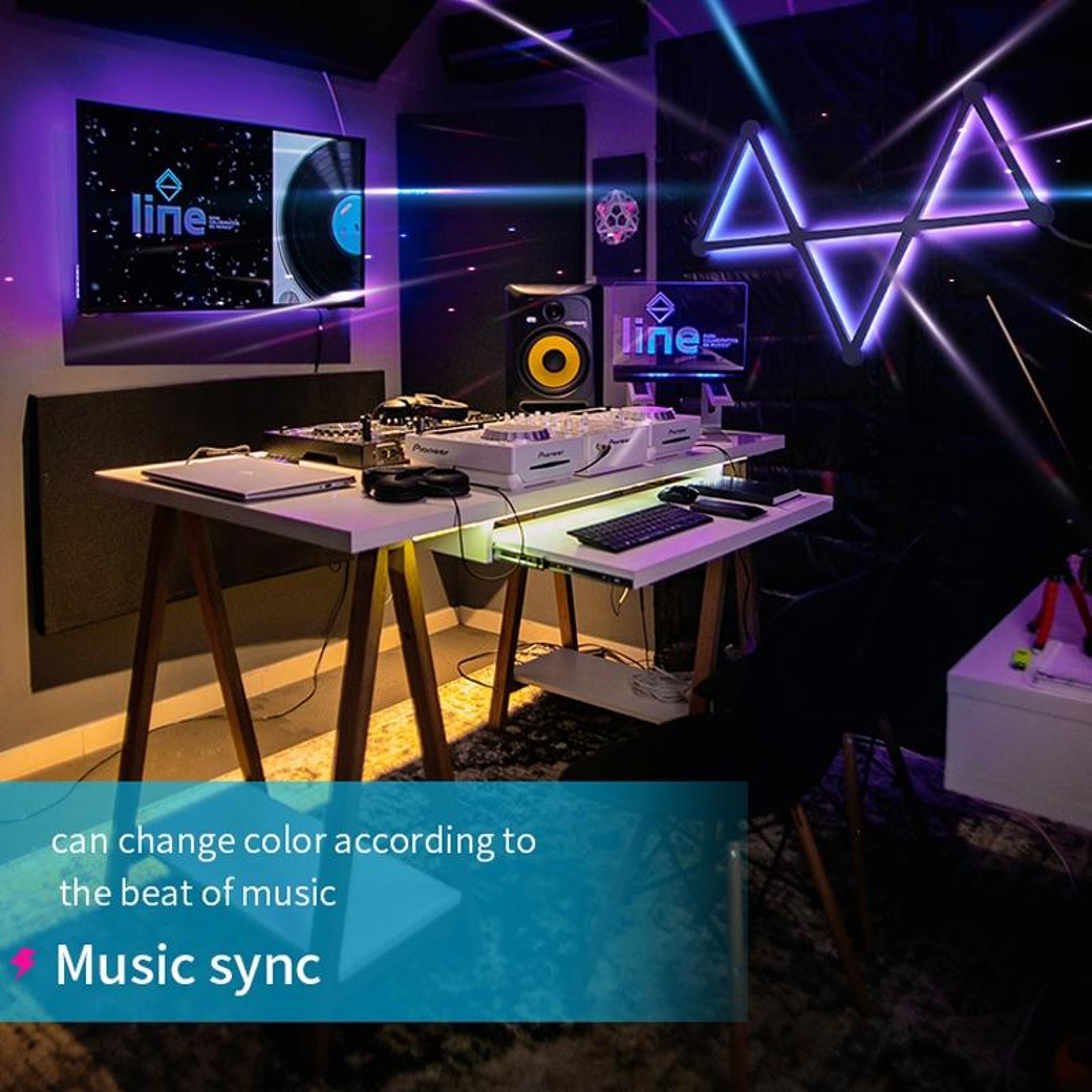 Smart RGB Wall Light Panels With Music Sync App Control For Gaming Room Smart Home Lighting 3