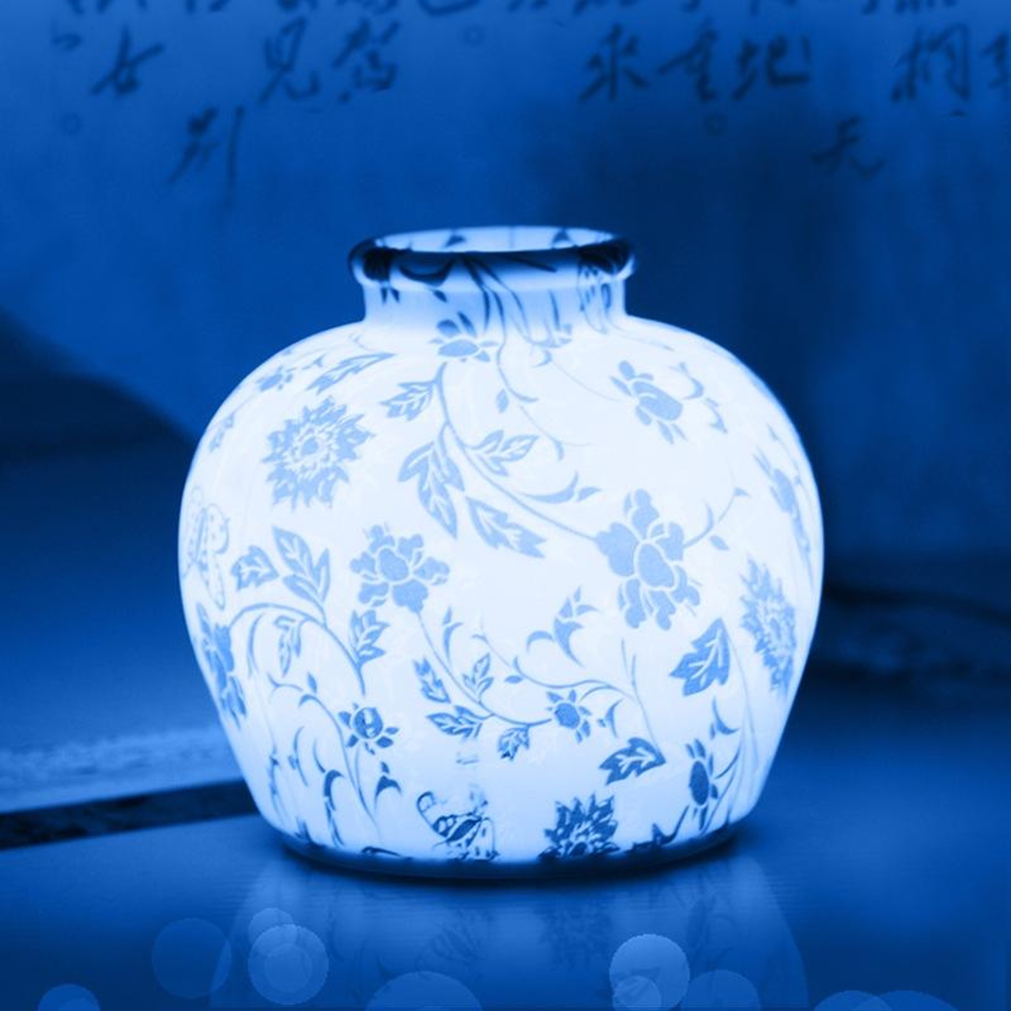 Blue & White Porcelain Silicone Night Light USB Rechargeable Touch Sensor LED Bedside Lamp – view 1