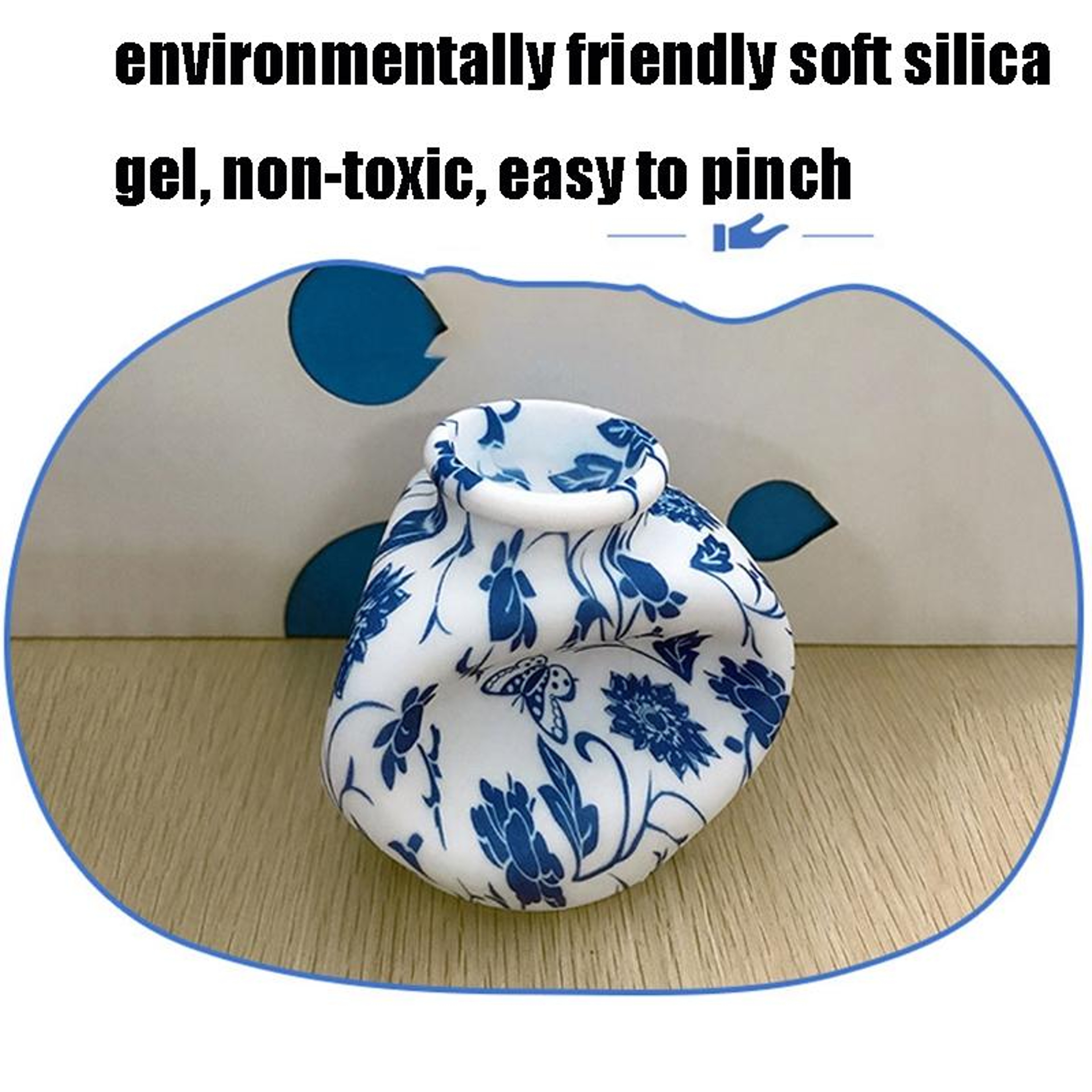 Blue & White Porcelain Silicone Night Light USB Rechargeable Touch Sensor LED Bedside Lamp – view 4