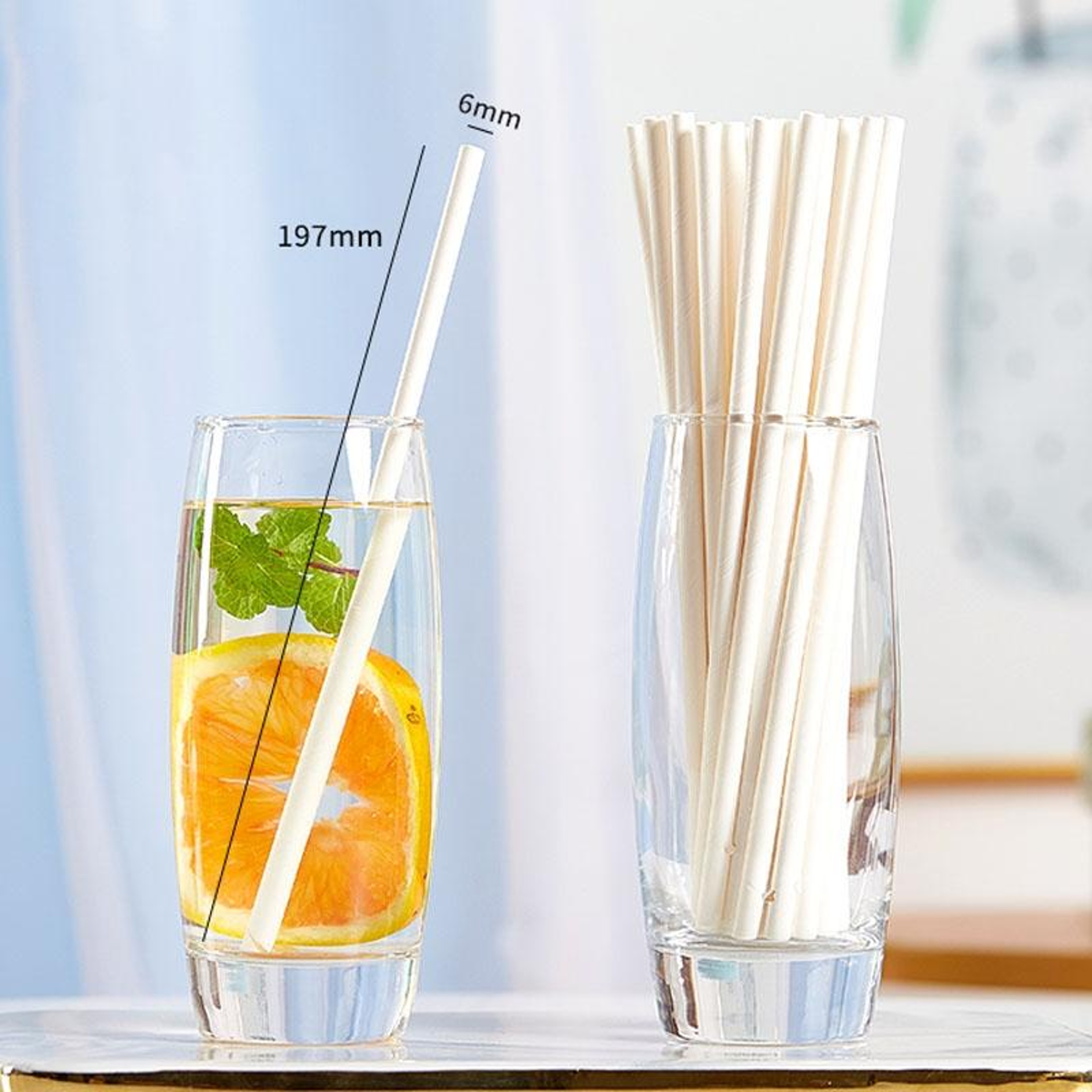 Pack Paper Straws Biodegradable Disposable Drinking Straws For Hot  Cold Beverages 2